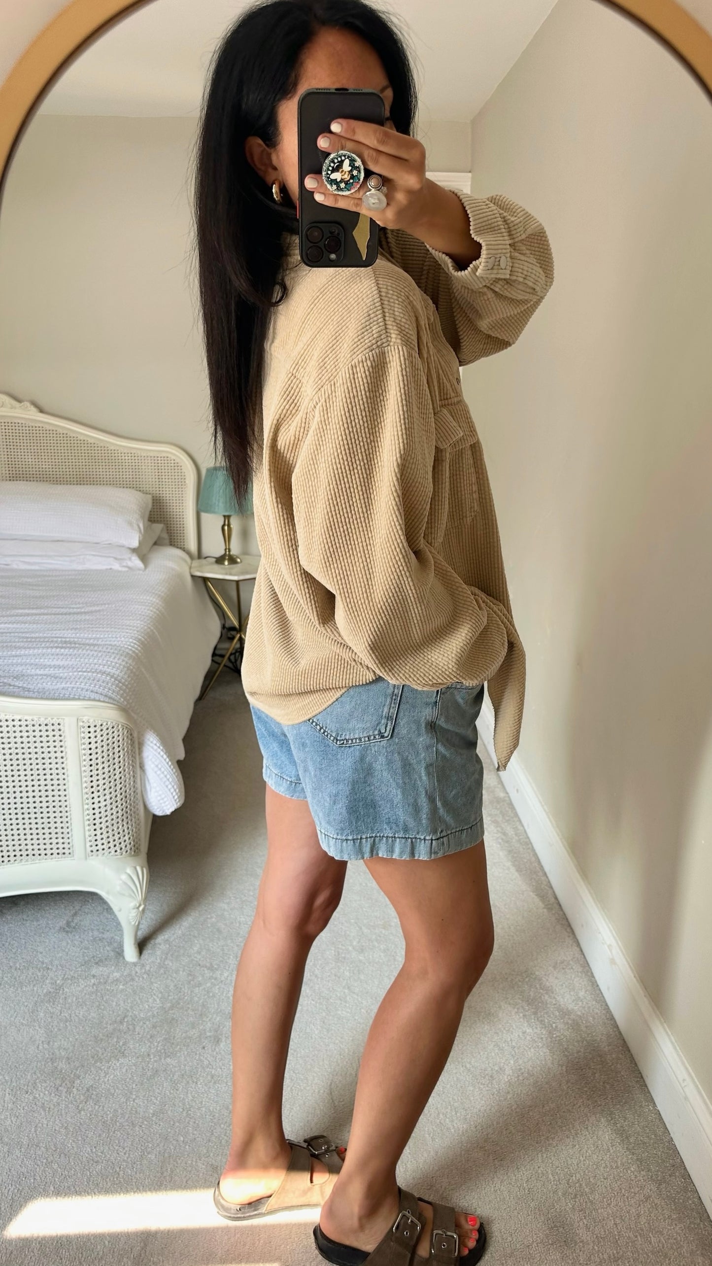 &Other stories beige cream corduroy oversize overshirt shacket extra large XL UK 14 new condition