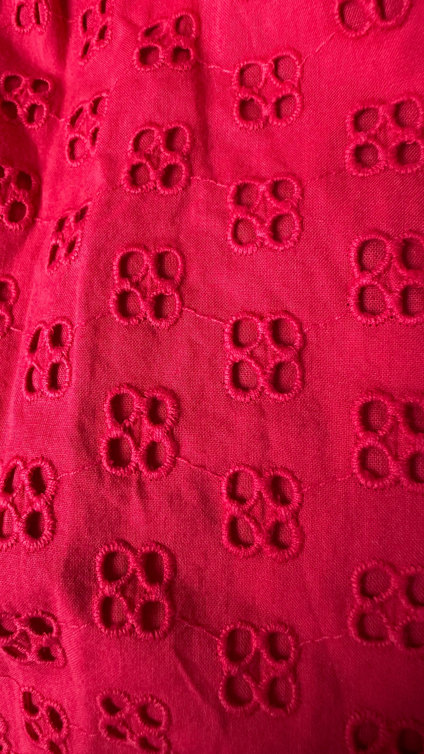 Selected Femme @ Anthropologie Red broderie anglaise cotton dress medium large UK 14+