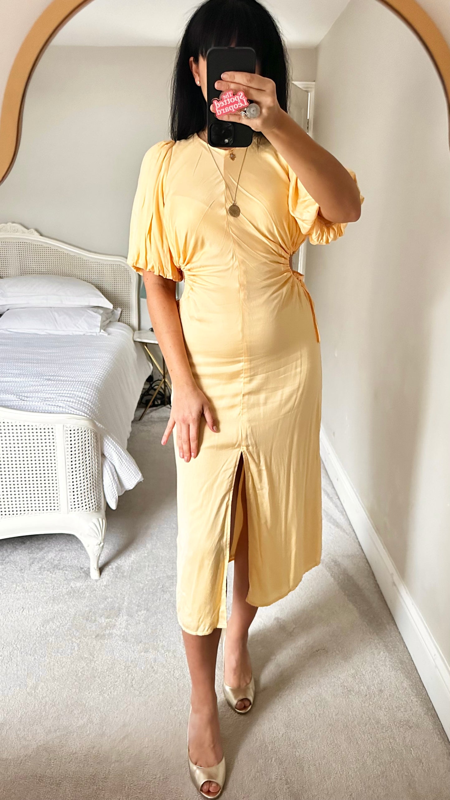 Nobody’s Child butter yellow cut out wedding guest holiday dress small UK 8 new bnwt