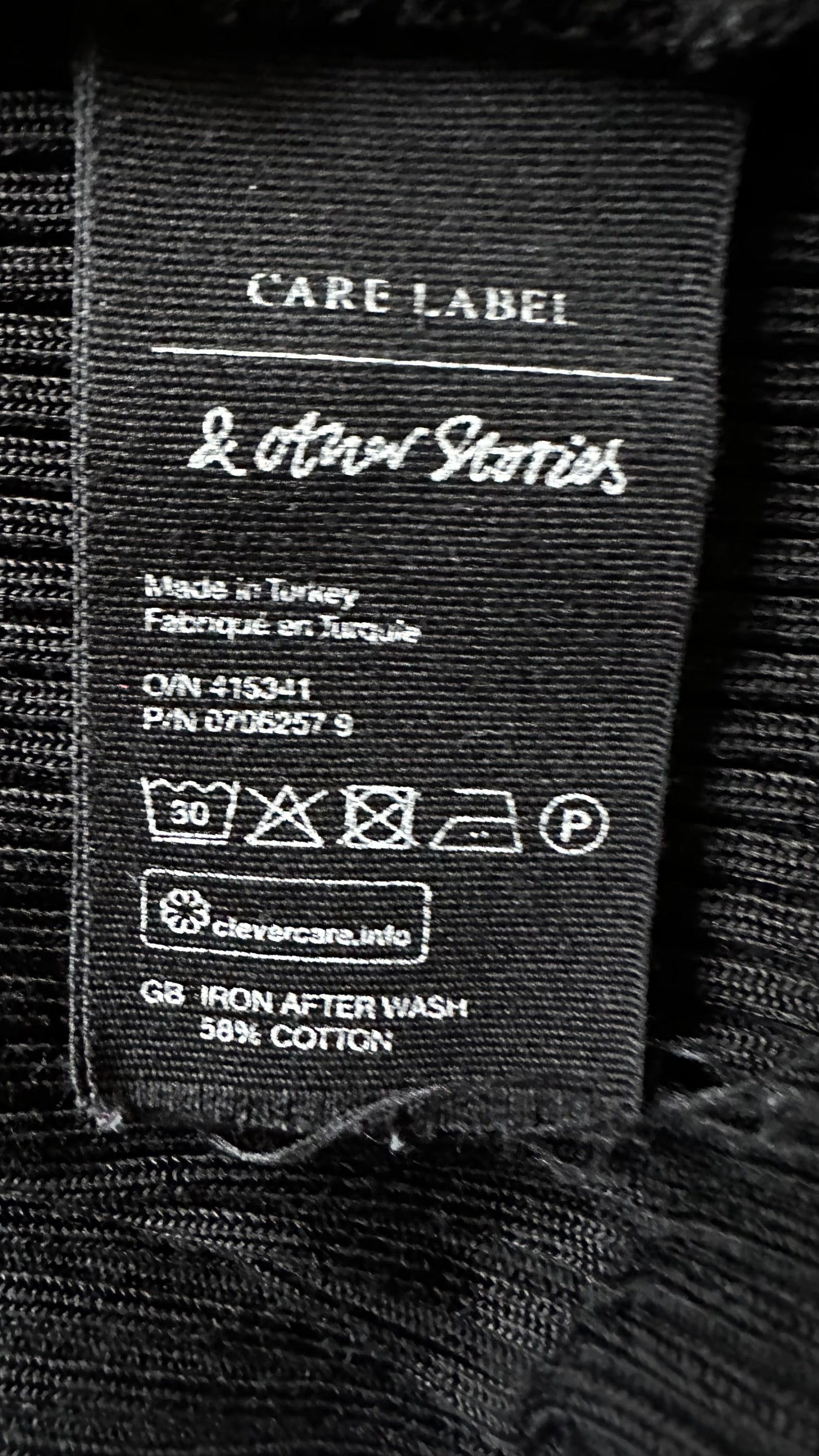 & other stories black ribbed side split midi dress small UK 8-10 vgc