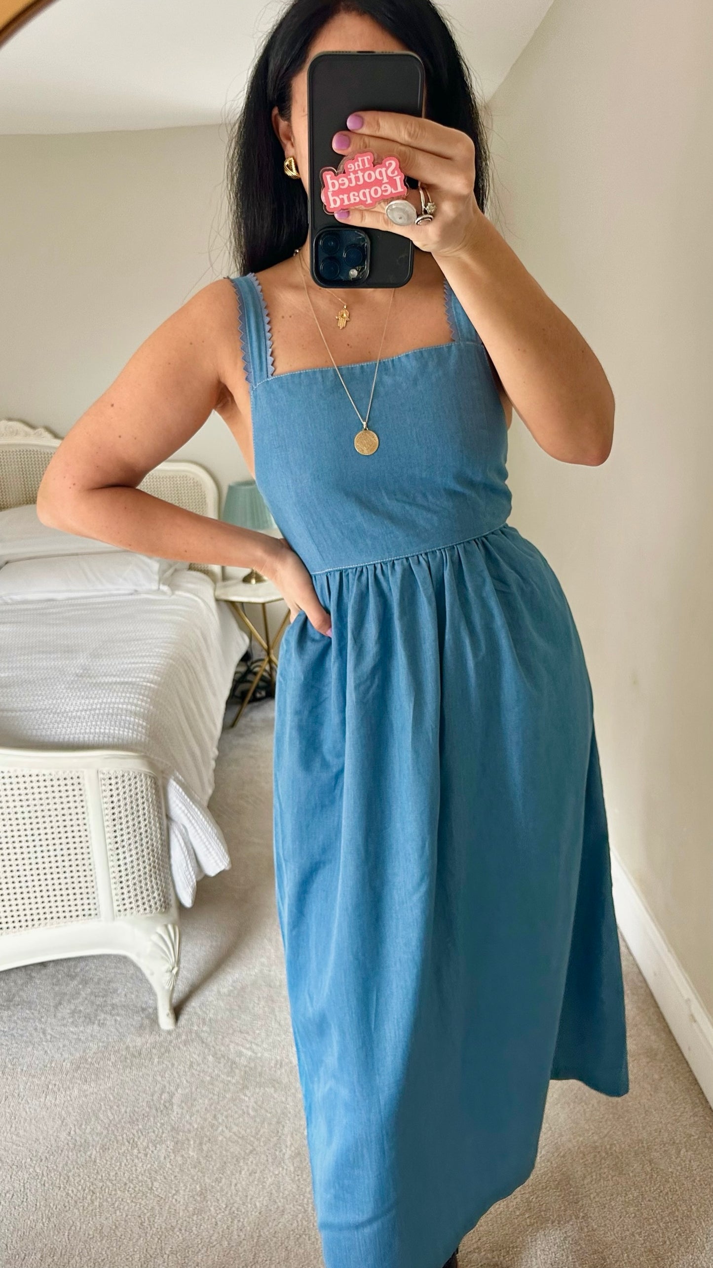 Nümph at anthropologie denim blue backless sundress small UK 8 vgc