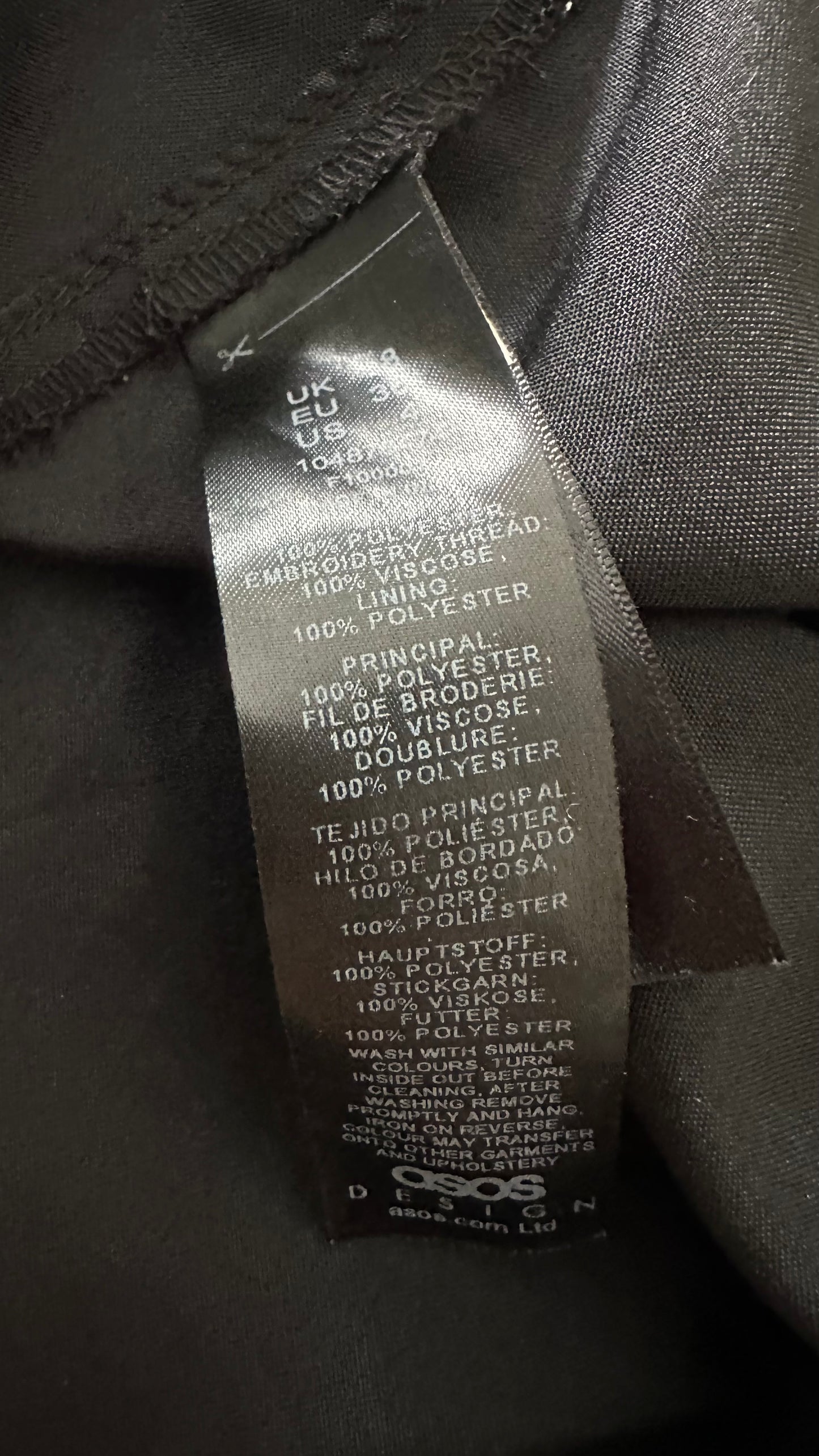 ASOS black tiered maxi floral event dress small UK 8 vgc