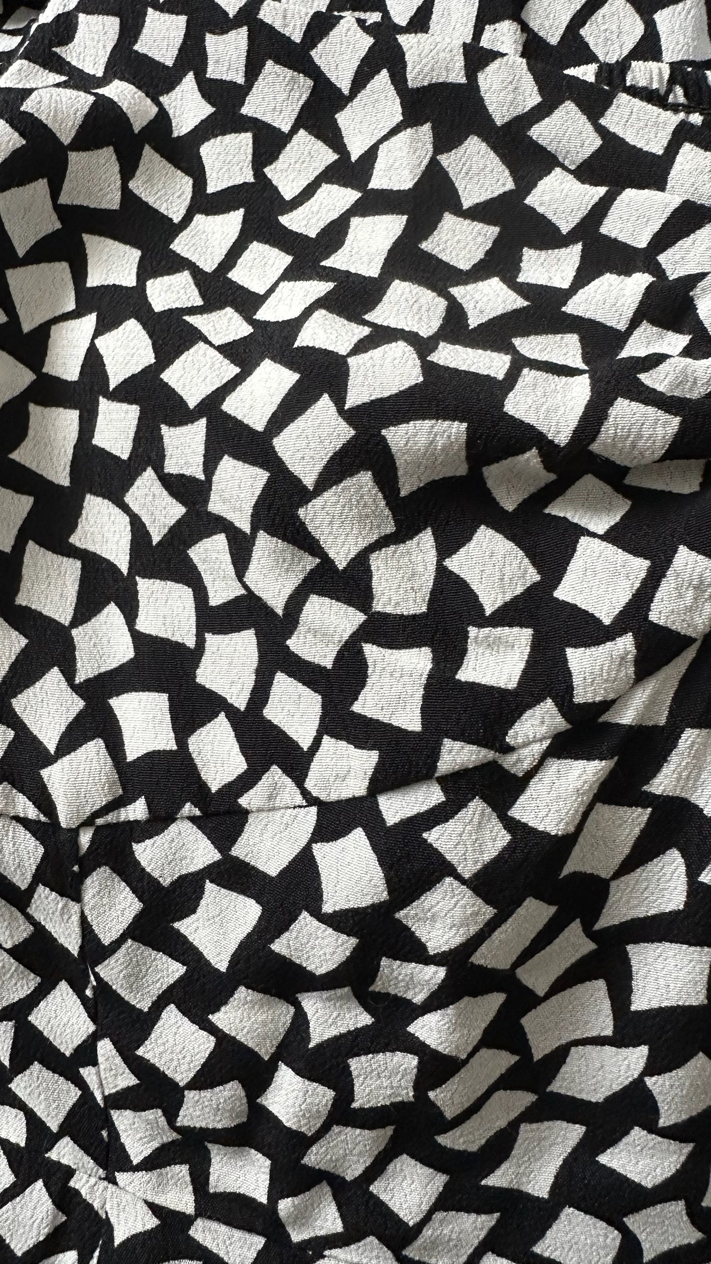 & other stories black white squares print side split midi dress large UK 12 vgc