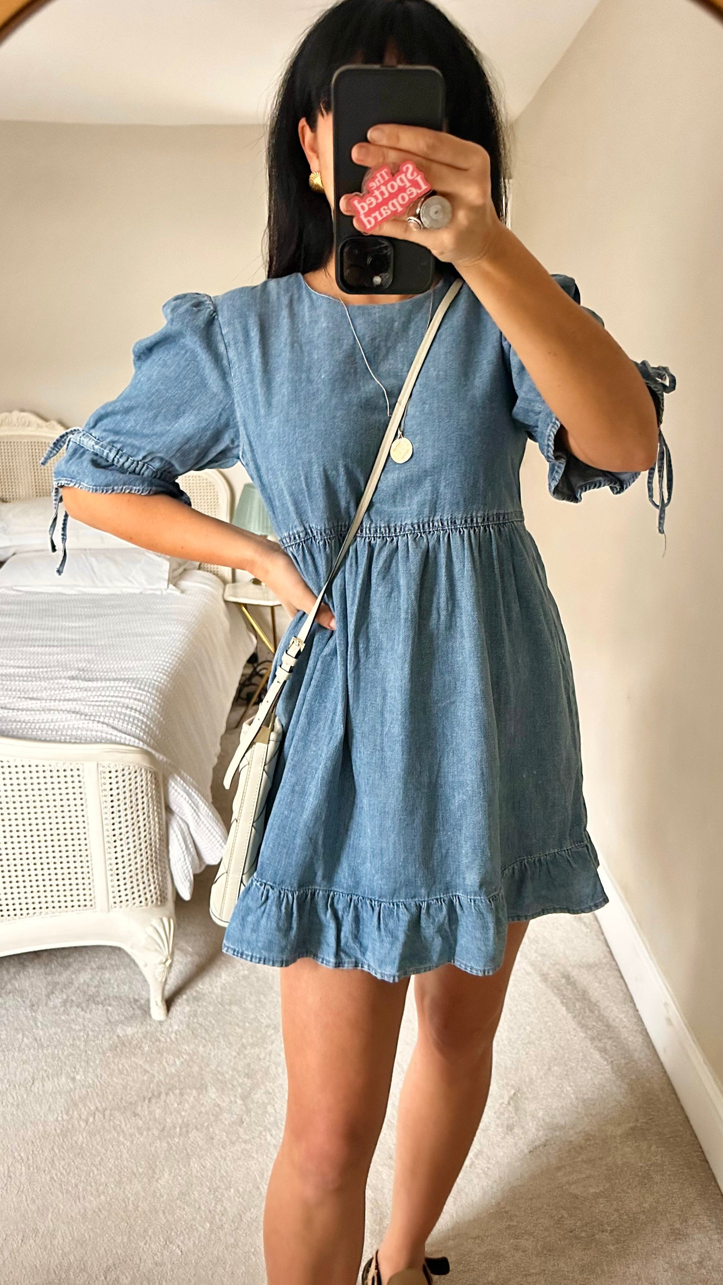 & other stories light blue denim mini casual dress small UK 10-12 vgc