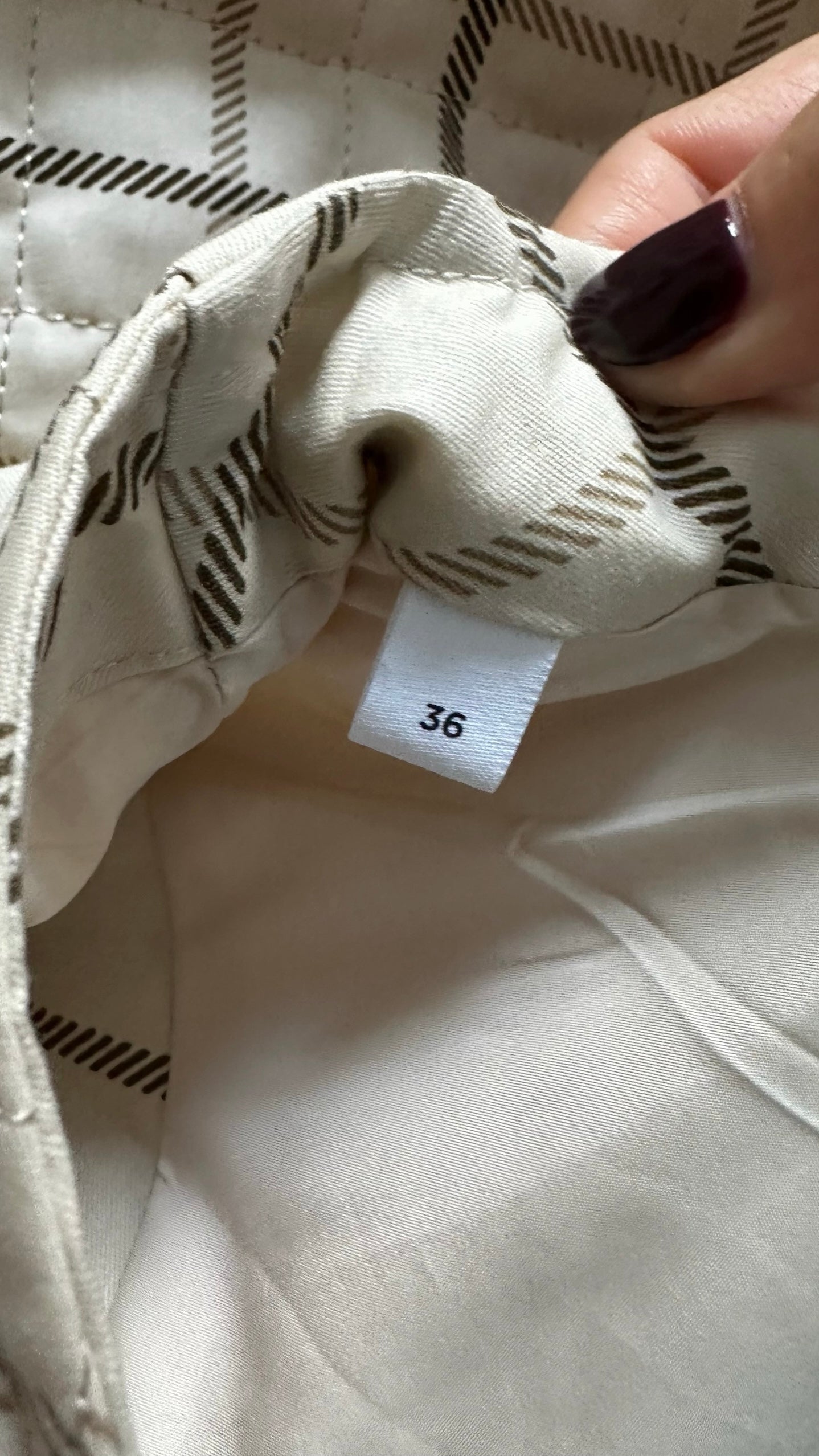 Selected femme @Anthropologie beige cream gingham quilted waistcoat vest jacket small S UK 8