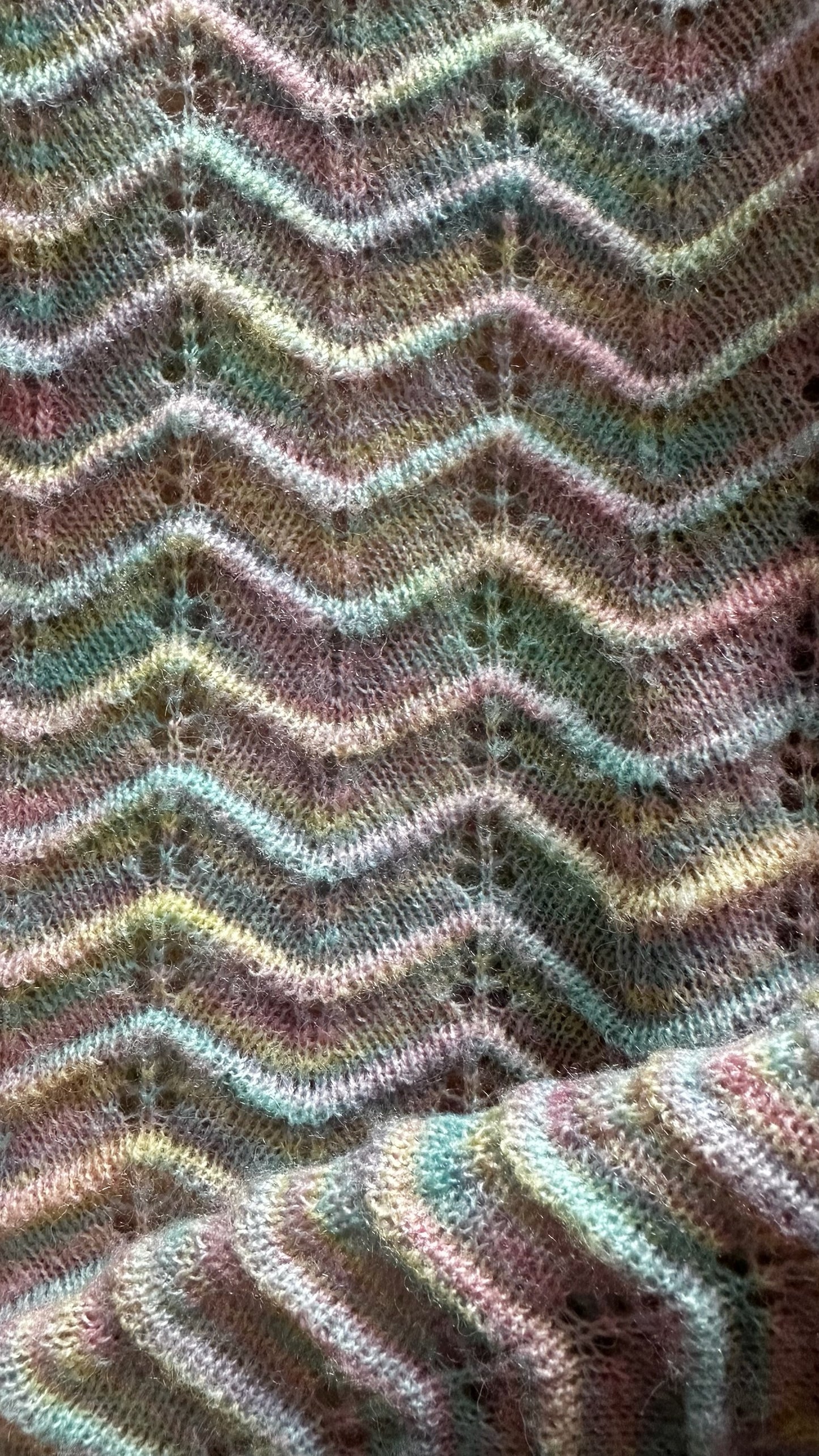 Oliver bonas rainbow multi colour crochet knitted jumper medium UK 10 vgc