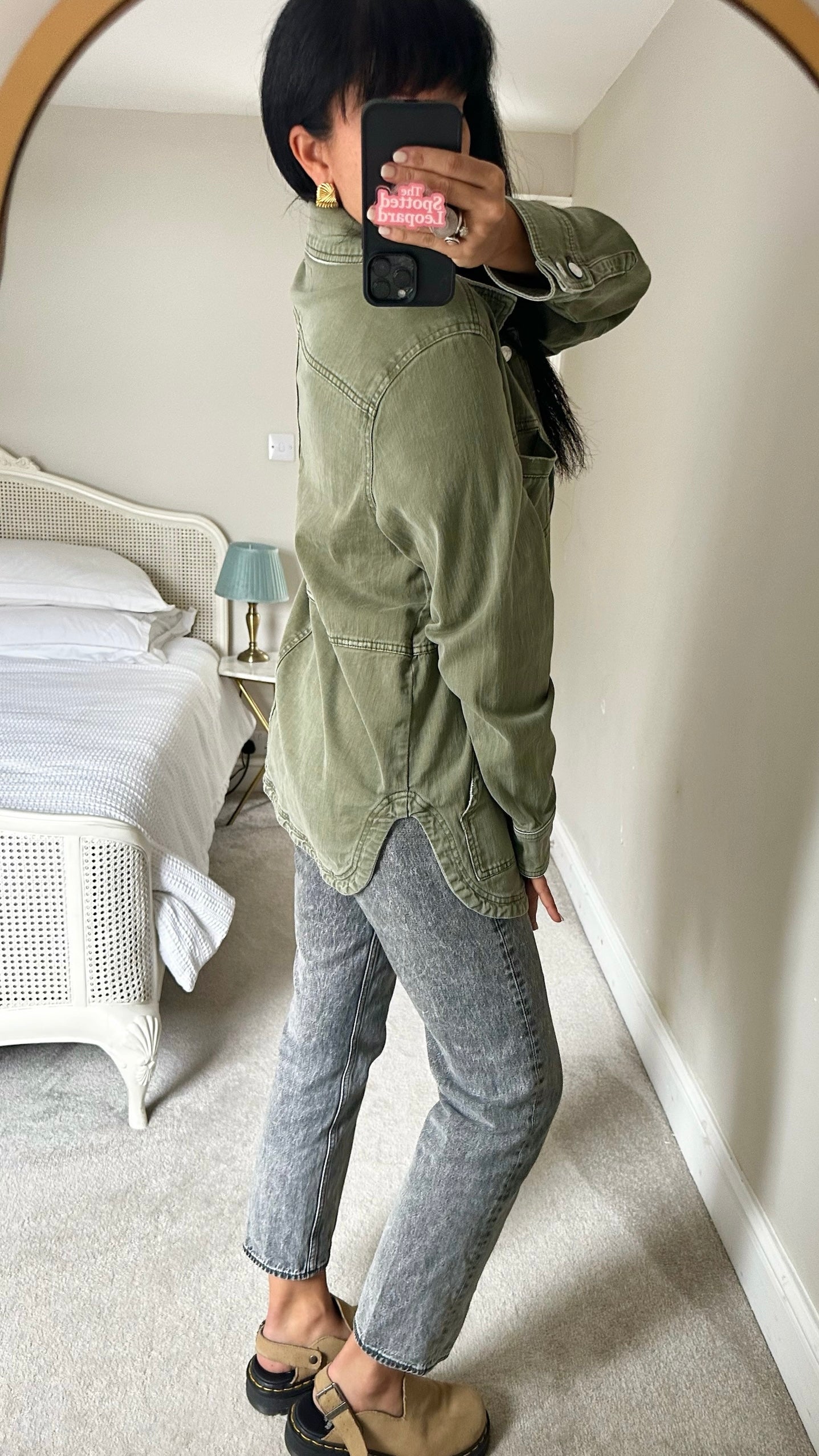 Pilcro @ Anthropologie khaki green shacket jacket large UK 12-14 vgc