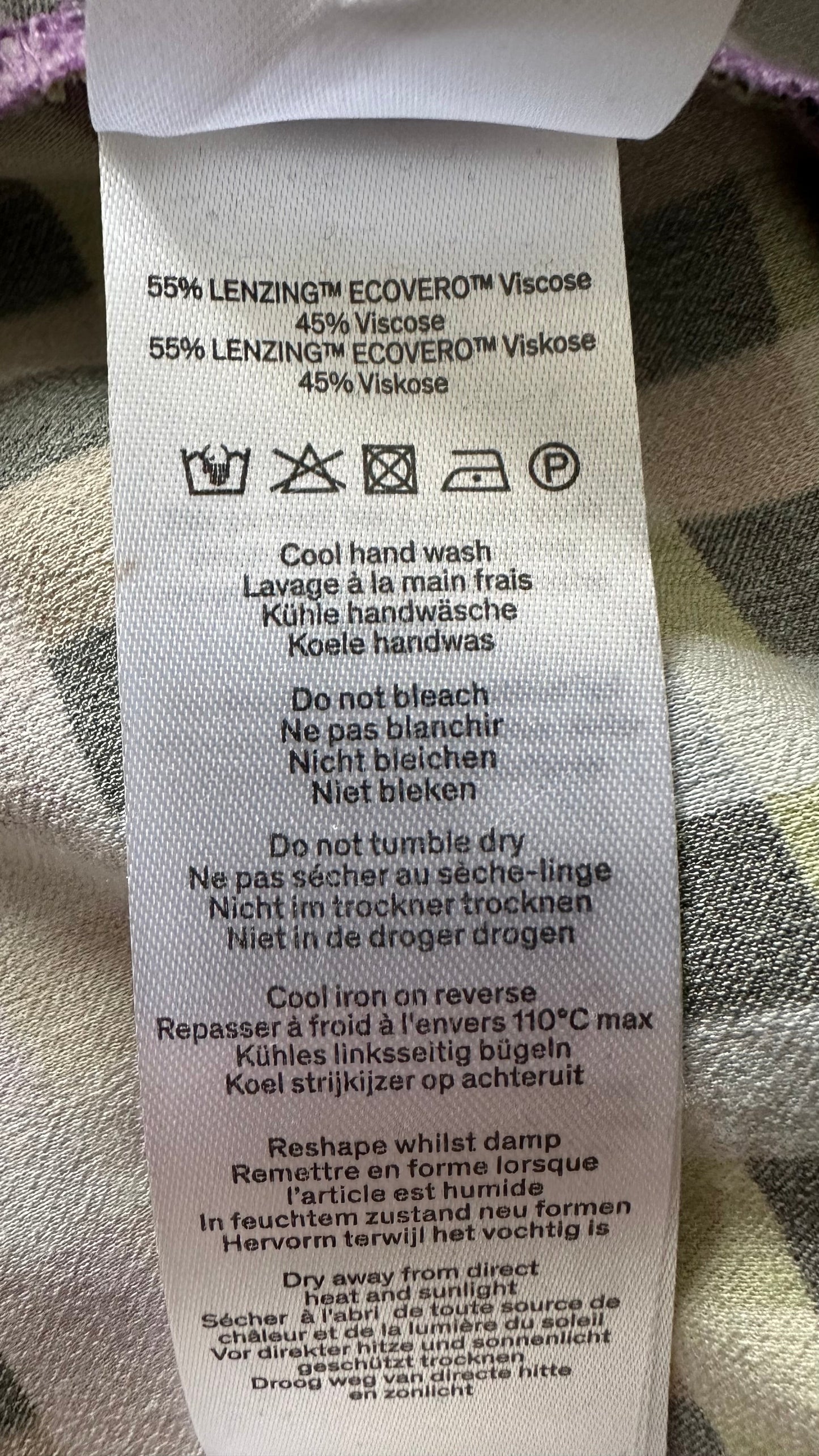 HUSH lilac green gingham check slip dress midi event maxi large UK 14 vgc