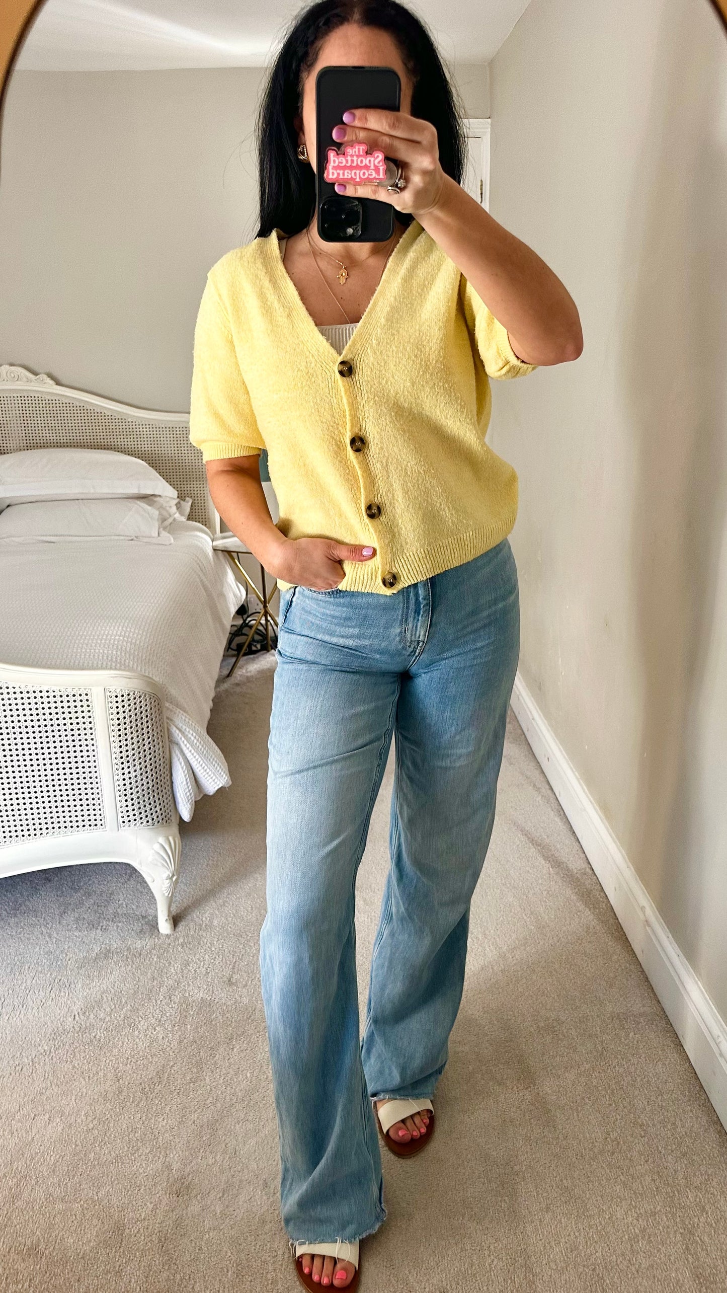 Modstrom yellow lemon cardigan knitted spring top jumper small UK 8-10-12