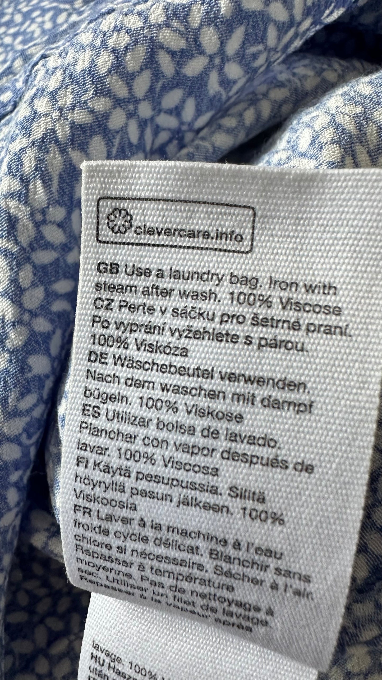 & other stories light blue white floral side split midi maxi event dress small UK 10