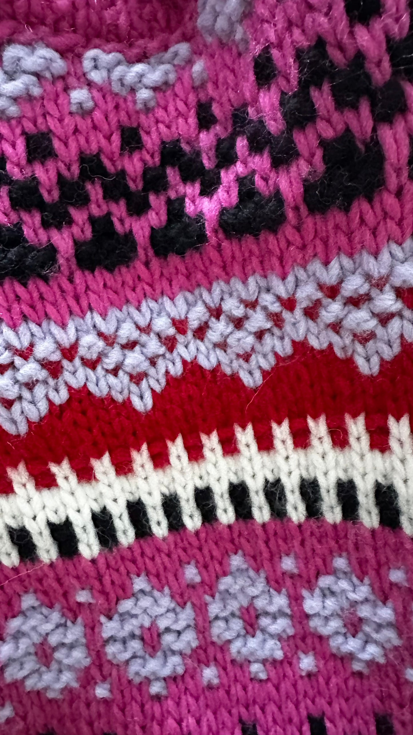 CocoGio pink black wool blend chunky knitted jumper small medium UK 8-10 vgc