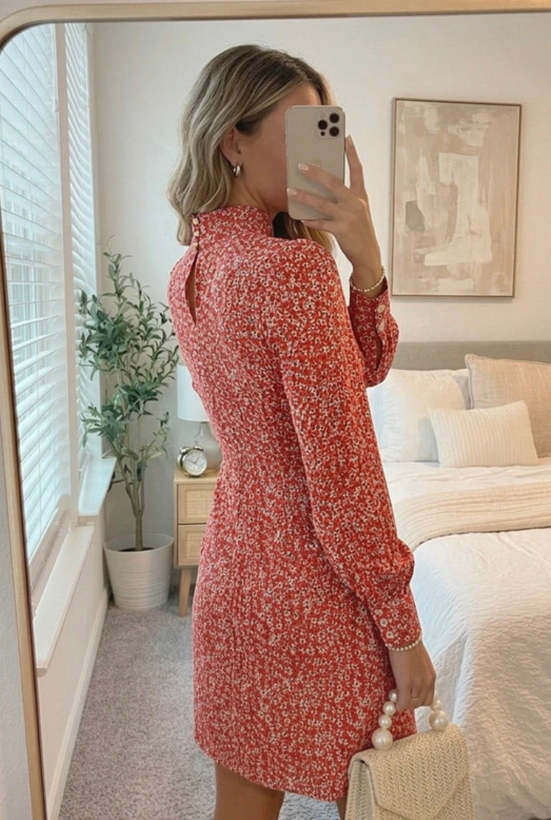 Never Fully Dressed red white floral mini dress extra small UK 6 vgc