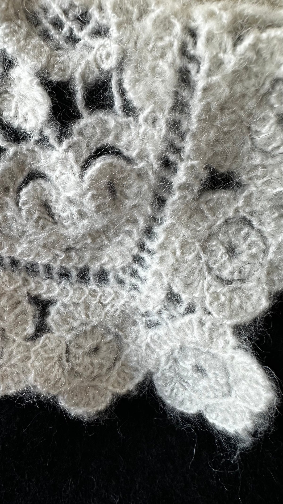 & other stories black cream lace collar knitted jumper alpaca wool large UK 14-16 vgc