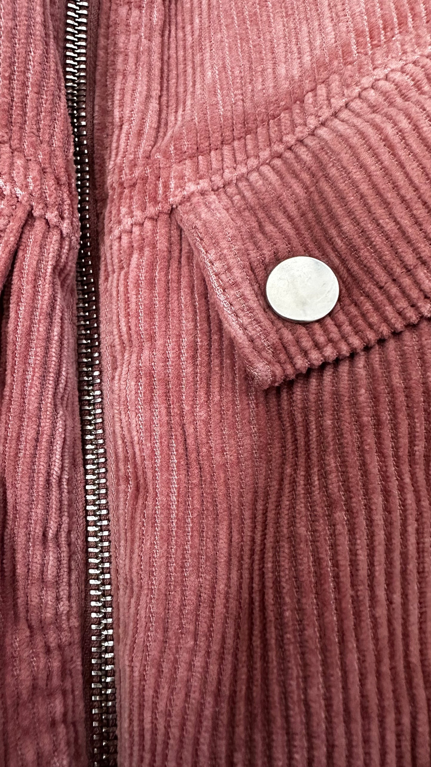 Topshop dusky pink corduroy zip up mini dress casual small UK 8 vgc