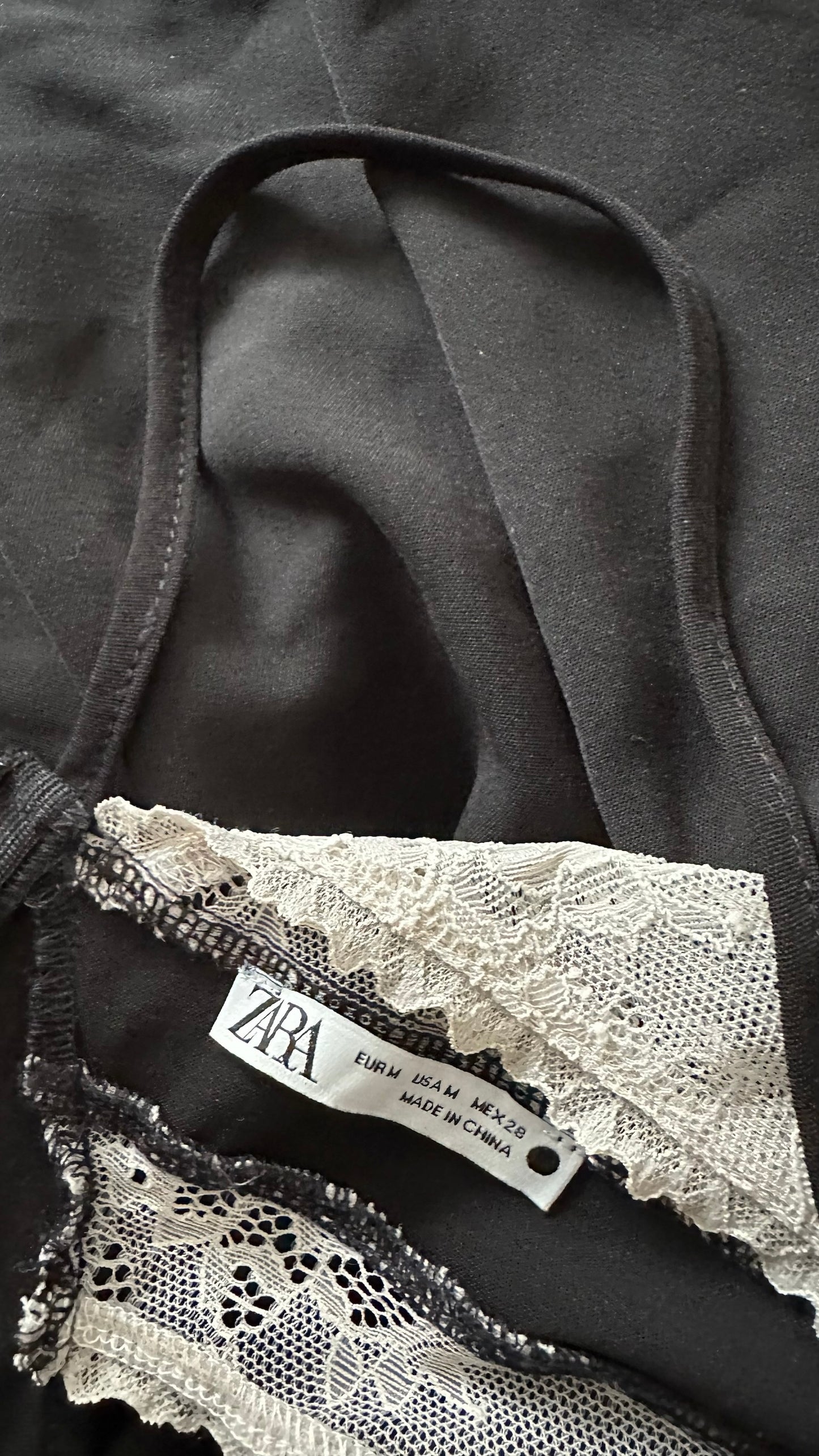 Zara black lace bralet detail sidesplit midi maxi evening dress medium M UK 10 vgc