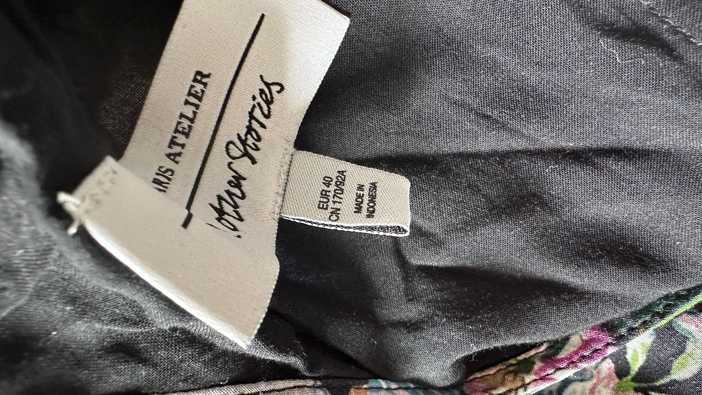 & other stories blue black backless midi long event dress medium UK 12 vgc