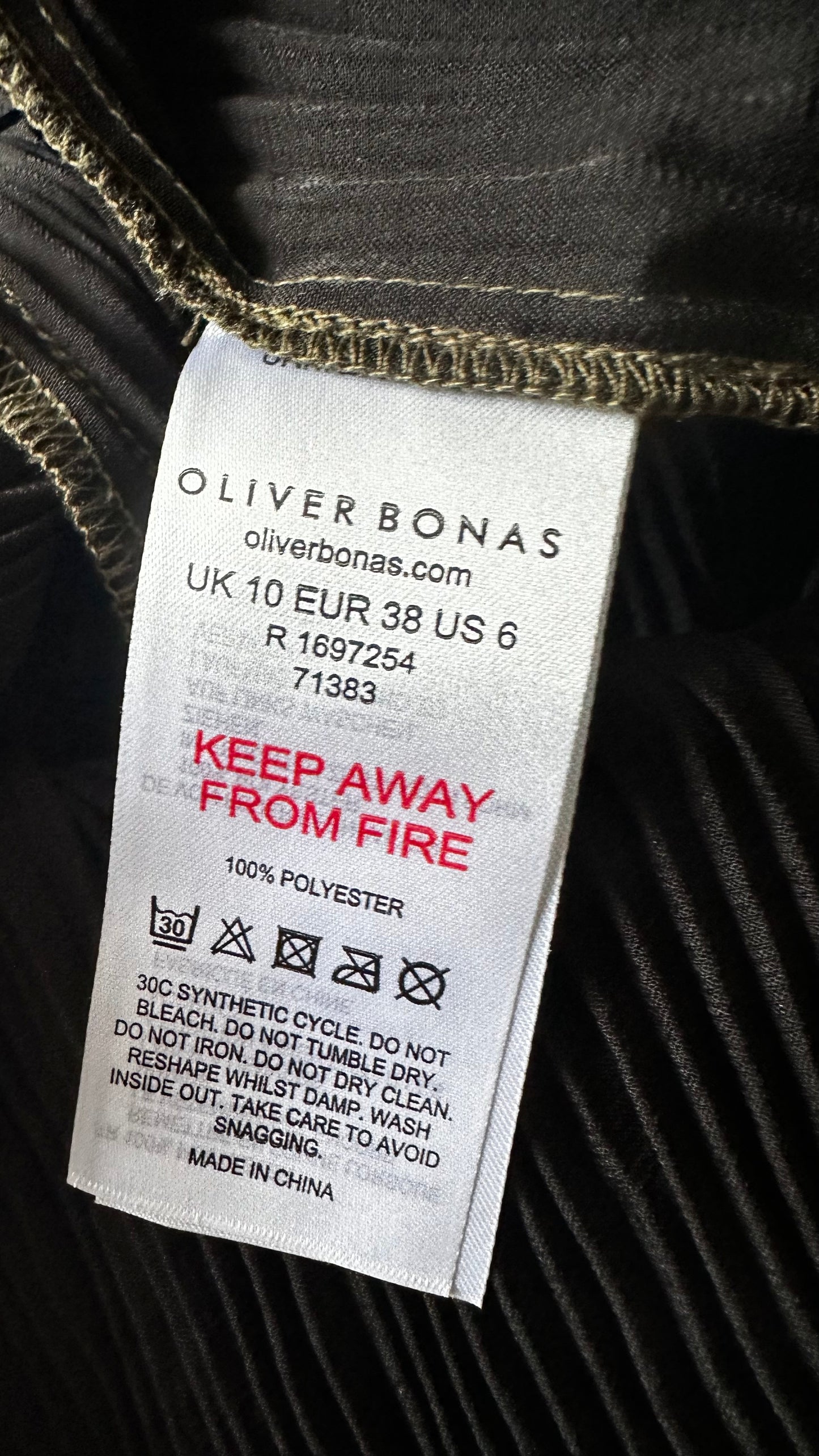 Oliver Bonas bronze metallic plissé wide leg trousers small UK 10 vgc