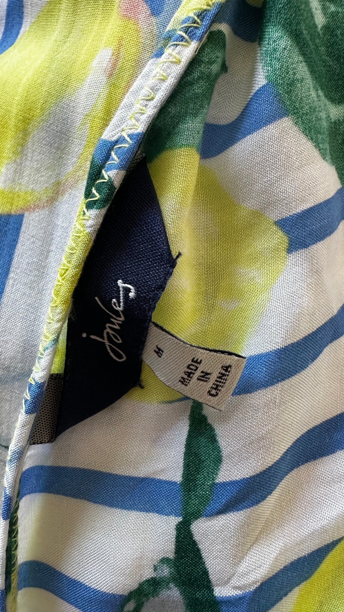 Joules lemon blue printed fruit tunic dress medium UK 12-14 vgc