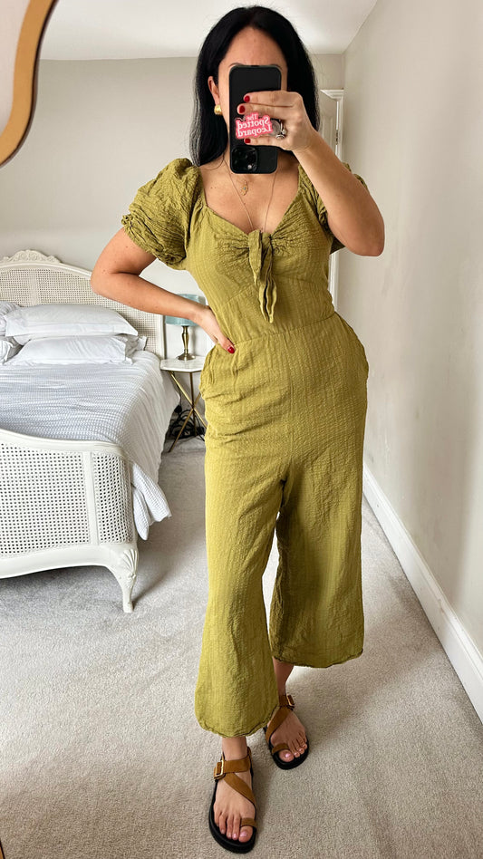 Nobody’s Child acid green jumpsuit playsuit medium UK 14 vgc