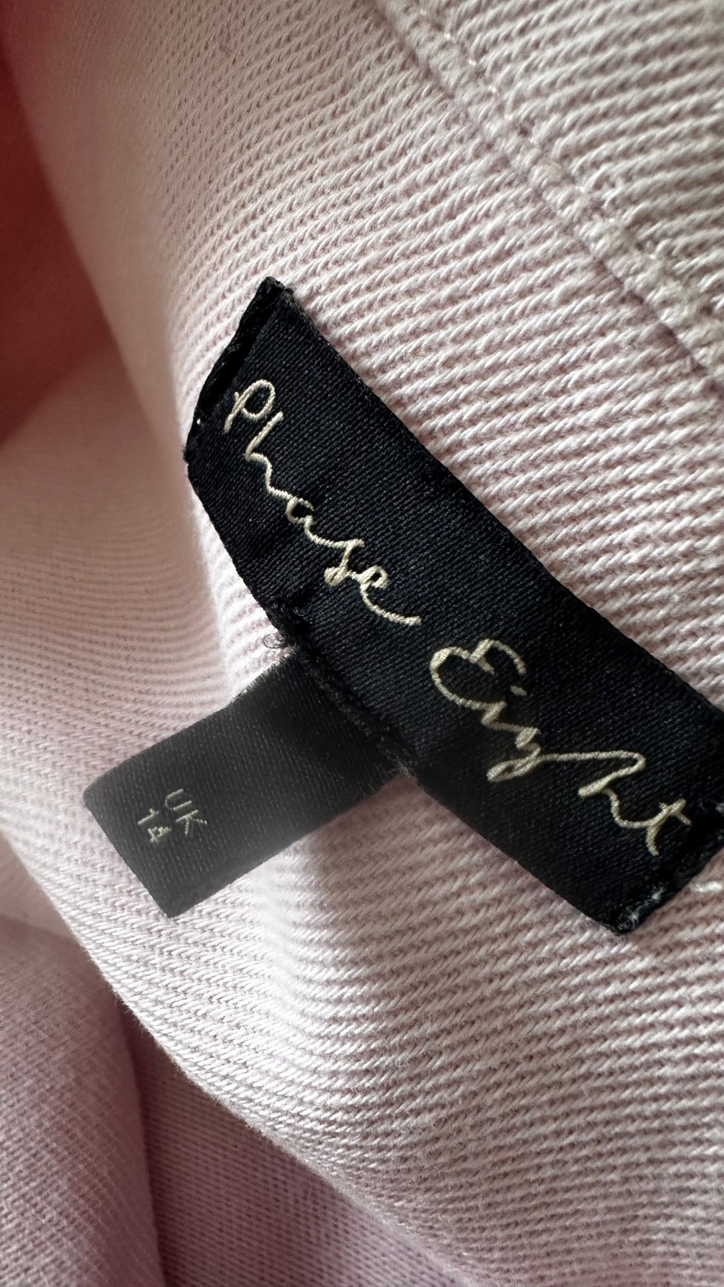 Phase Eight pink denim casual dress button up medium UK 14 vgc