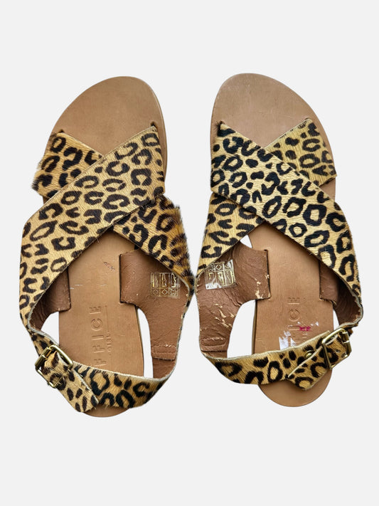 Office leopard print leather sandals shoes flip flops UK 5 EU 38 new bnwot