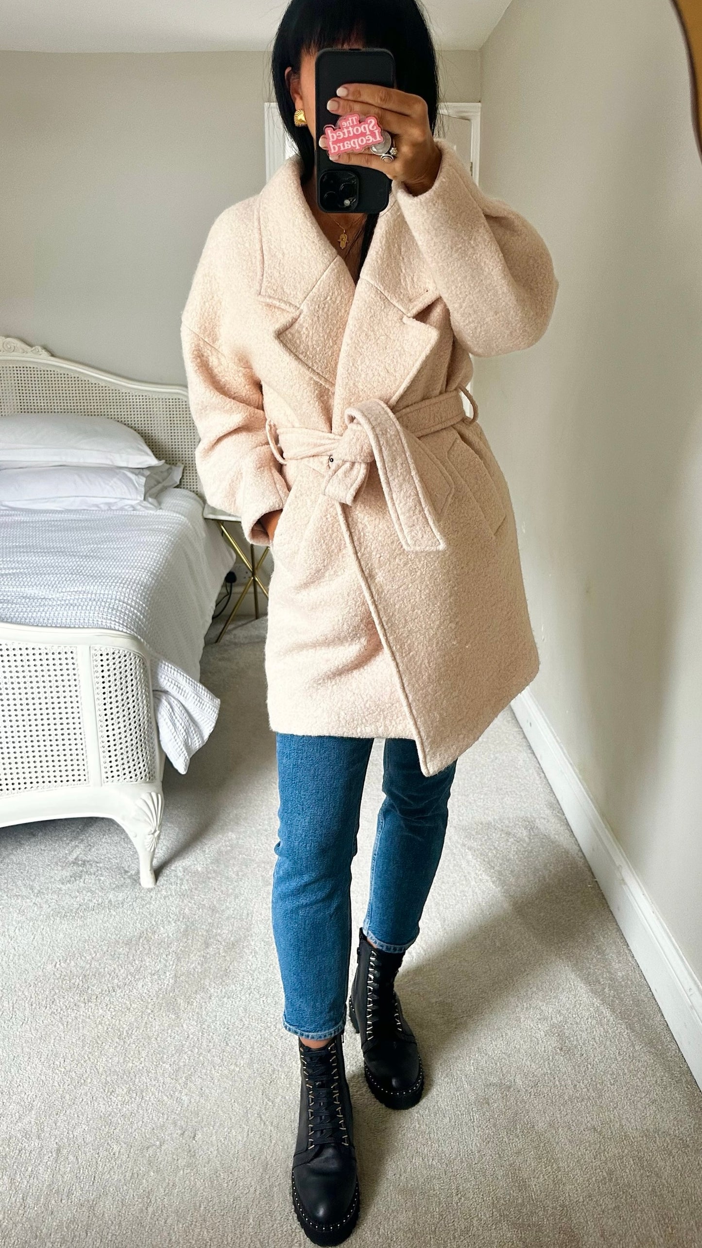 Selected femme @ Anthropologie cream wool blend coat small UK 8 vgc