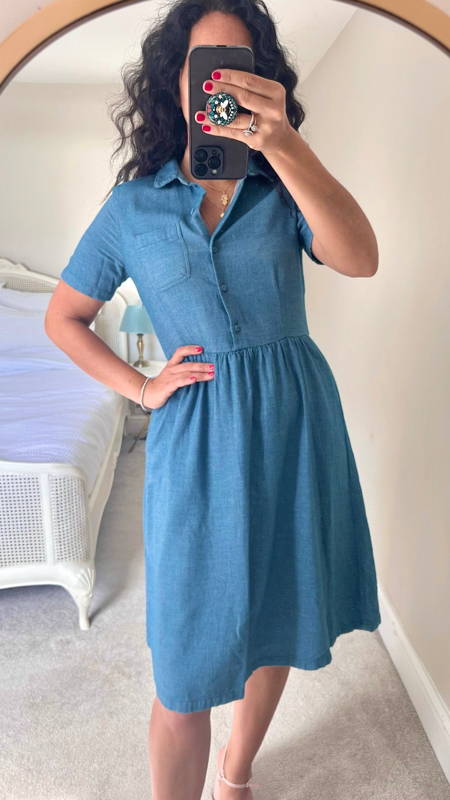 Selected Femme @ Anthropologie denim shirt midi dress small S UK 6 8 vgc