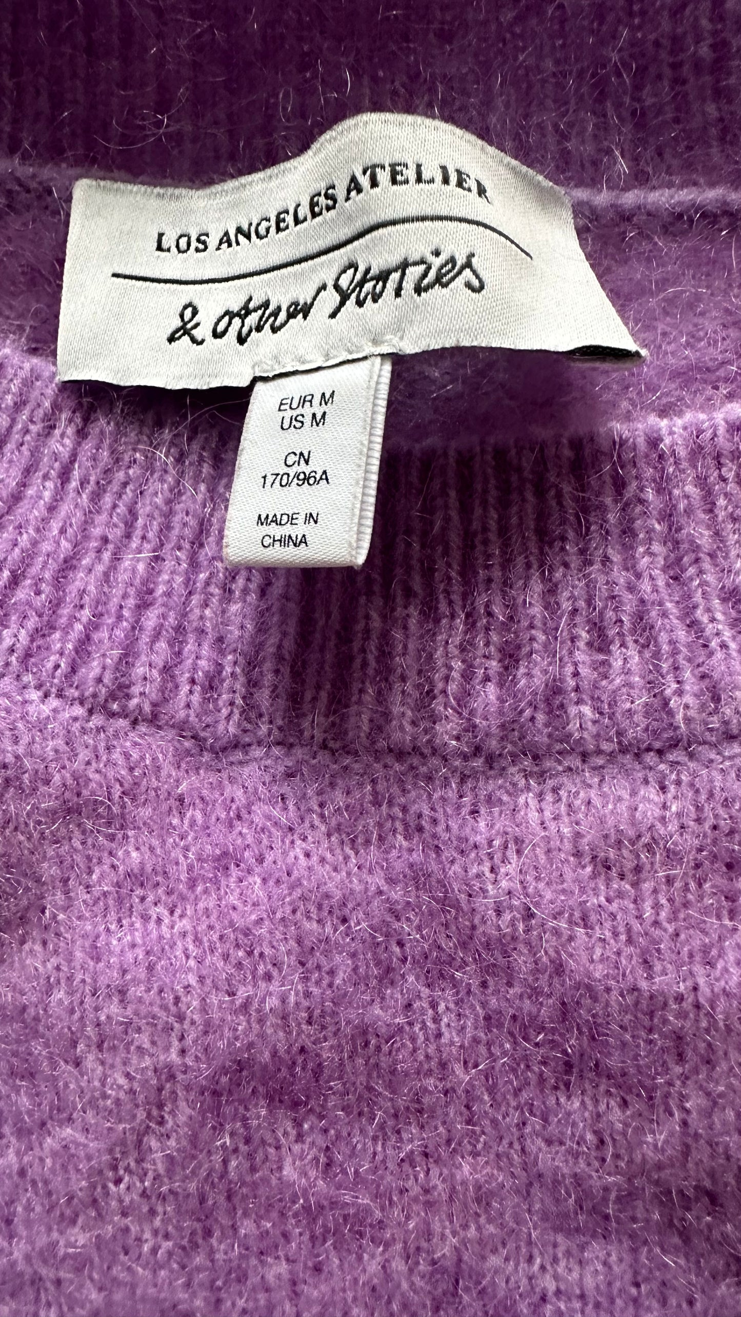 & other stories lilac purple mohair blend knitted jumper small medium UK 8-10 vgc