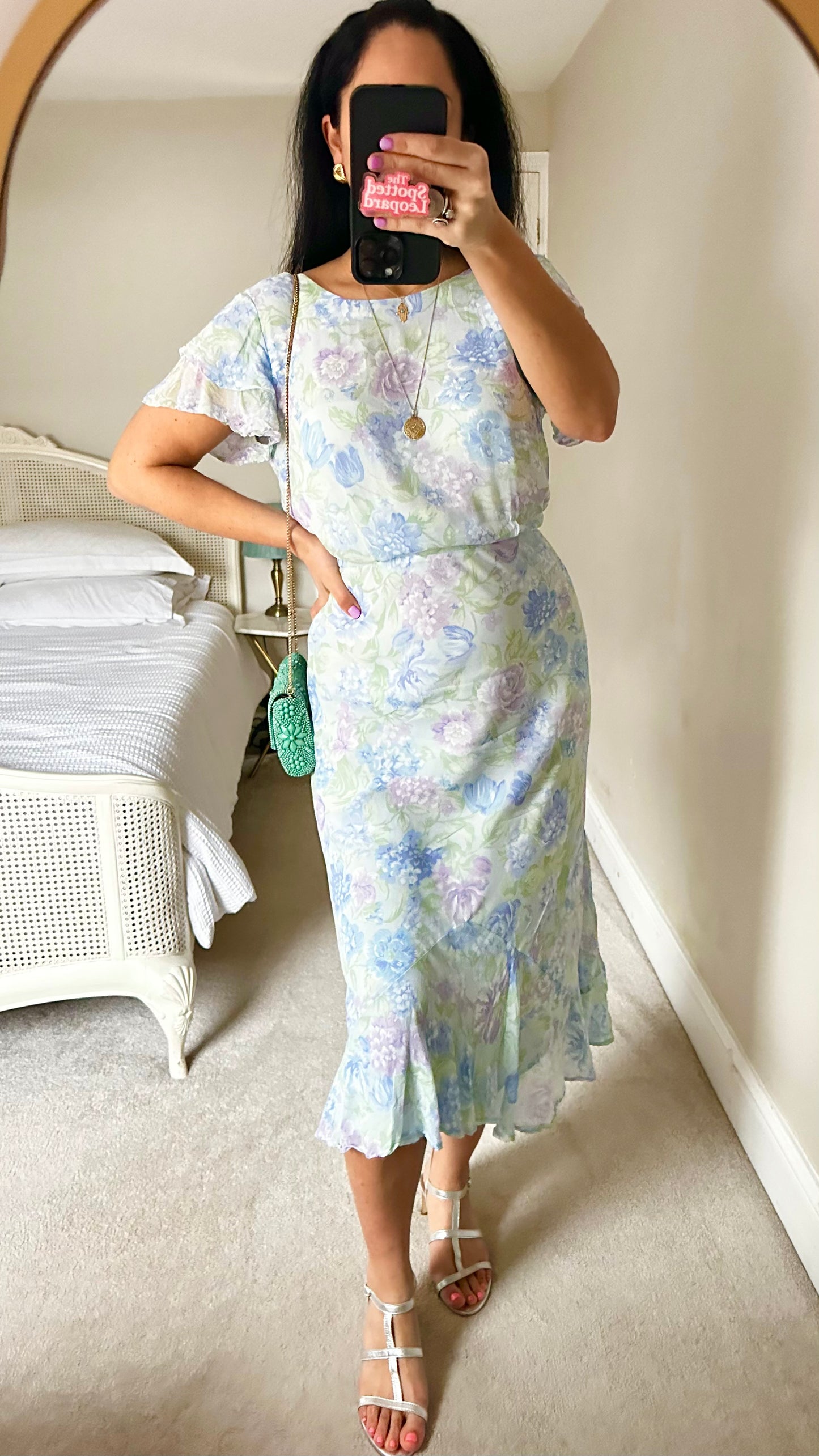 & other stories light blue lilac midi long event dress medium UK 14 vgc