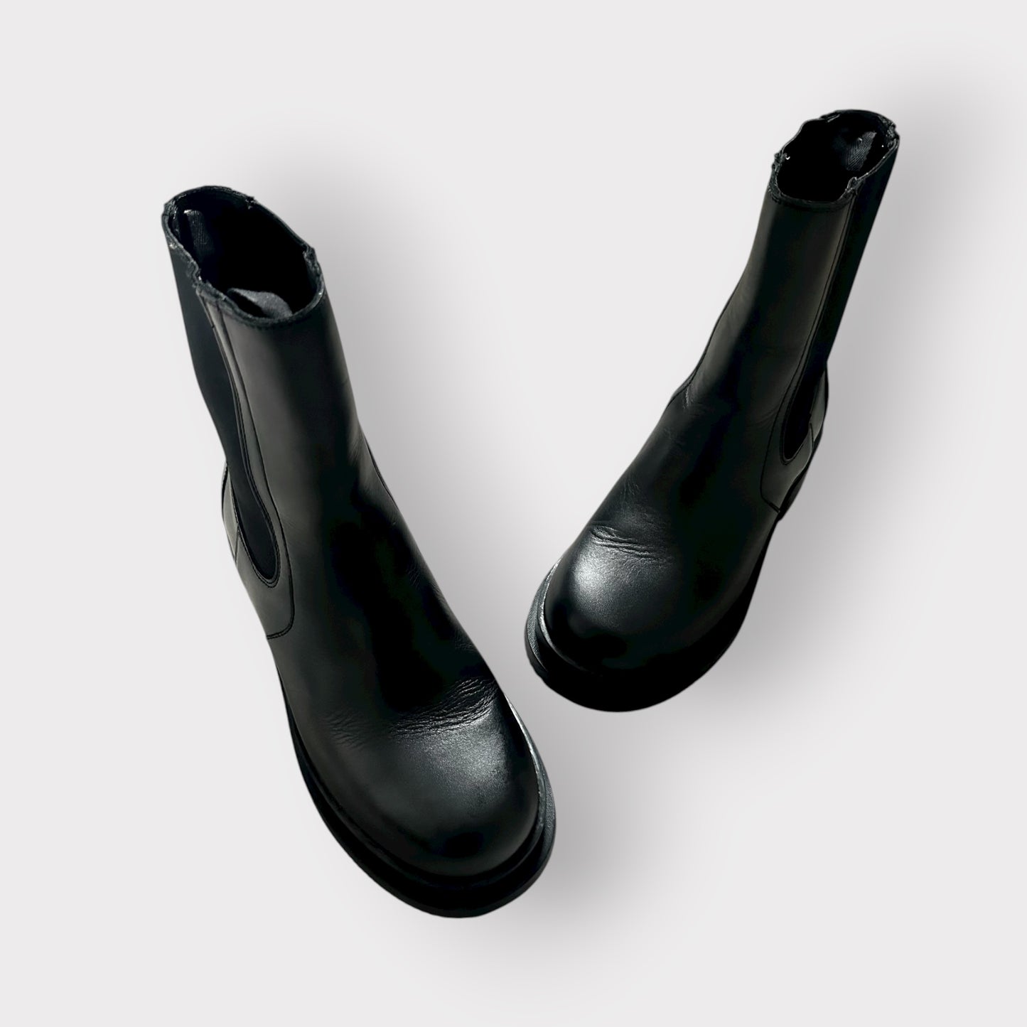 & other stories black mid rise length leather boot EU 39 UK 6 new bnwot