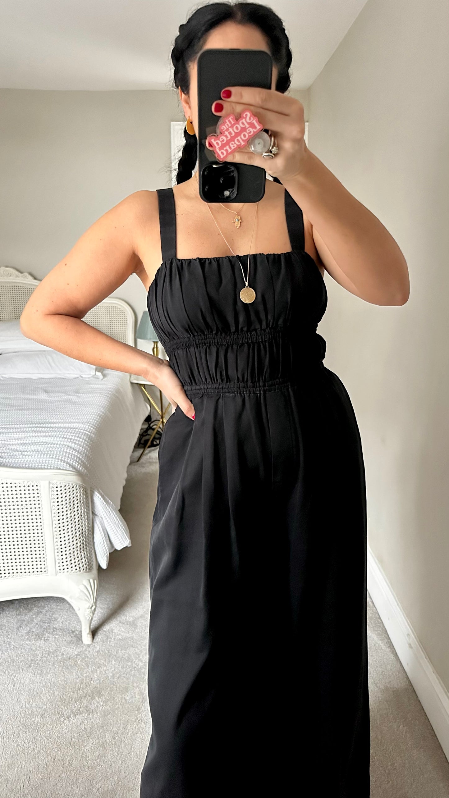 & other stories black linen blend jumpsuit playsuit trousersuit small UK 10 vgc
