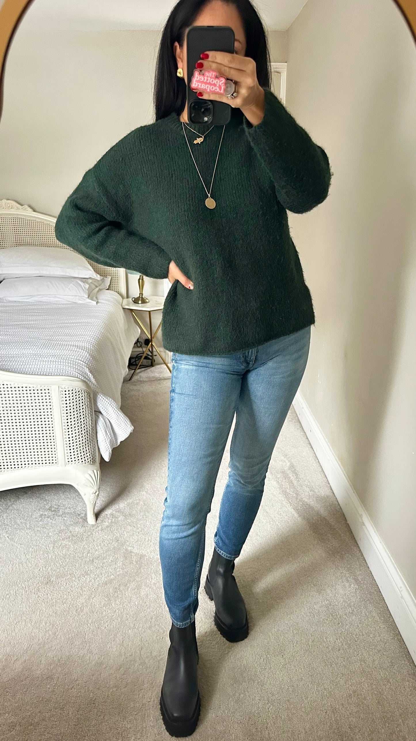 Selected femme @ Anthropologie deep green alpaca wool blend knitted jumper large L UK 12 excellent used condition