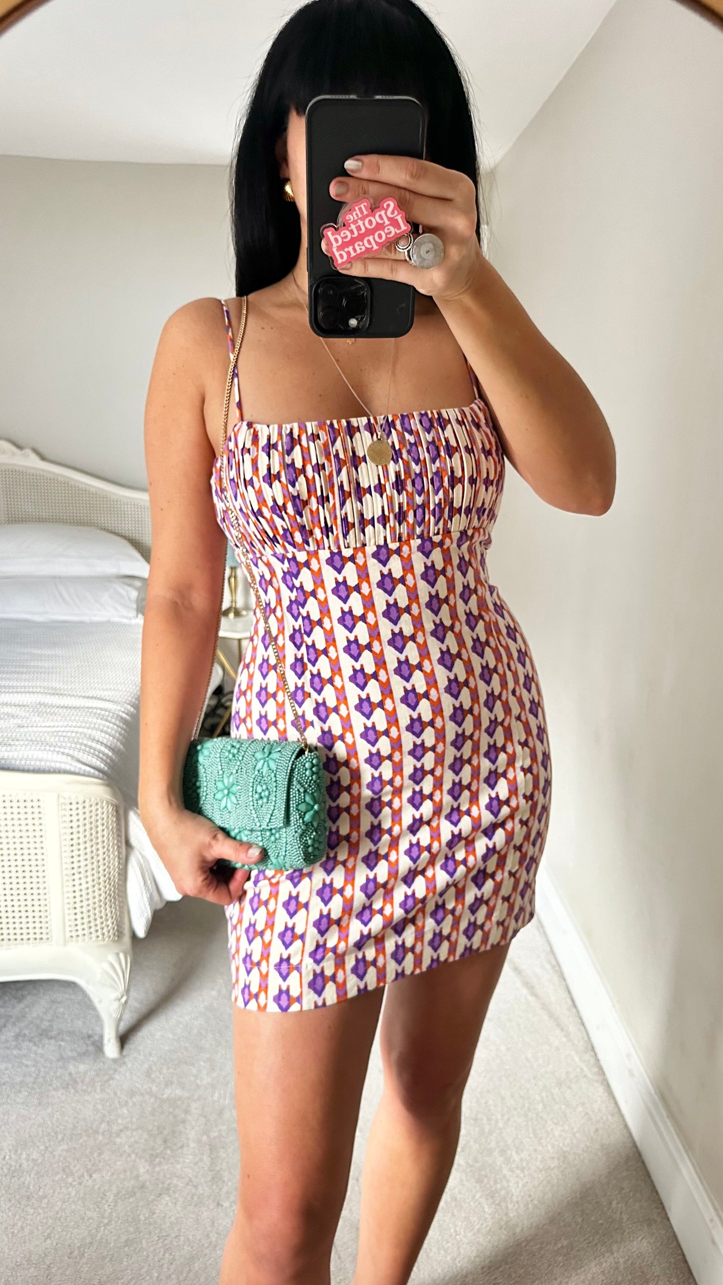 Maeve @ Anthropologie lilac orange Aztec print mini petite linen cotton new bnwt holiday