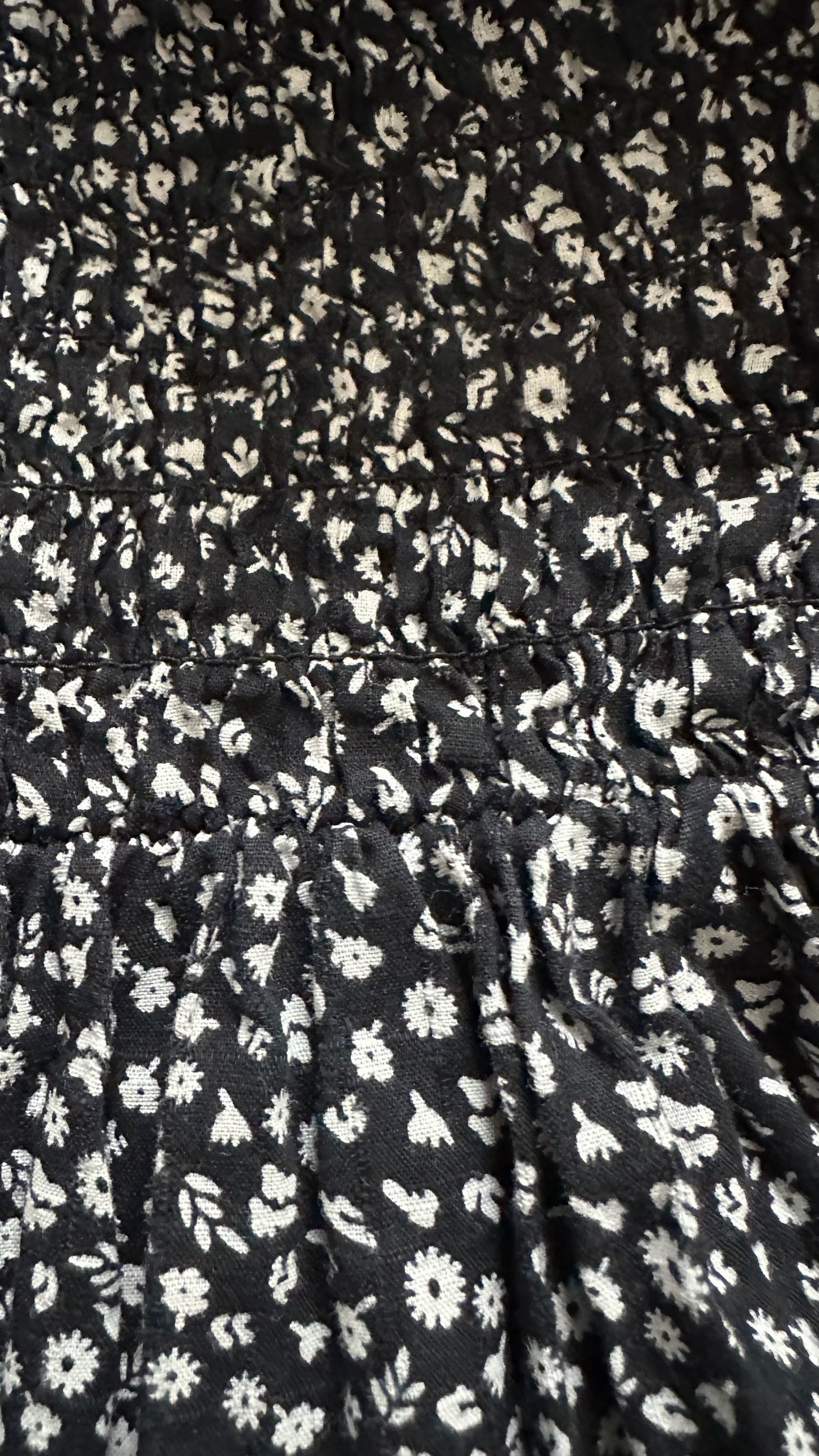 & other stories black white shirred bust midi maxi slip dress medium UK 12 vgc holiday