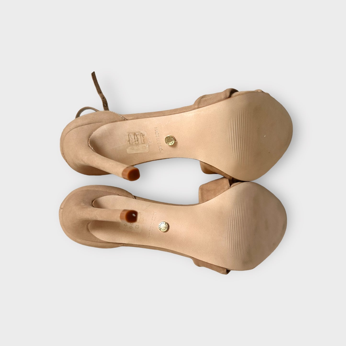 Office beige leather sandals heels UK 6 EU 39 new bnwot