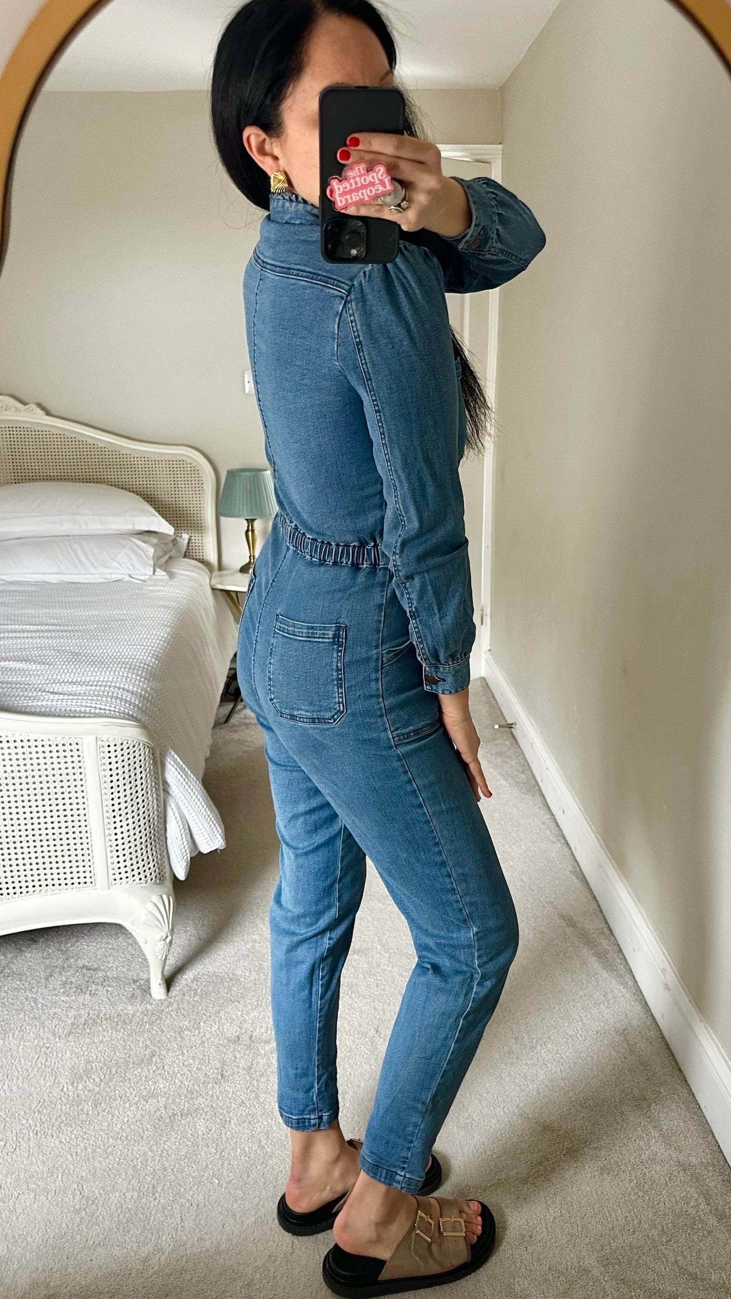 Ba&sh light blue denim jumpsuit boiler suit small UK 8 vgc