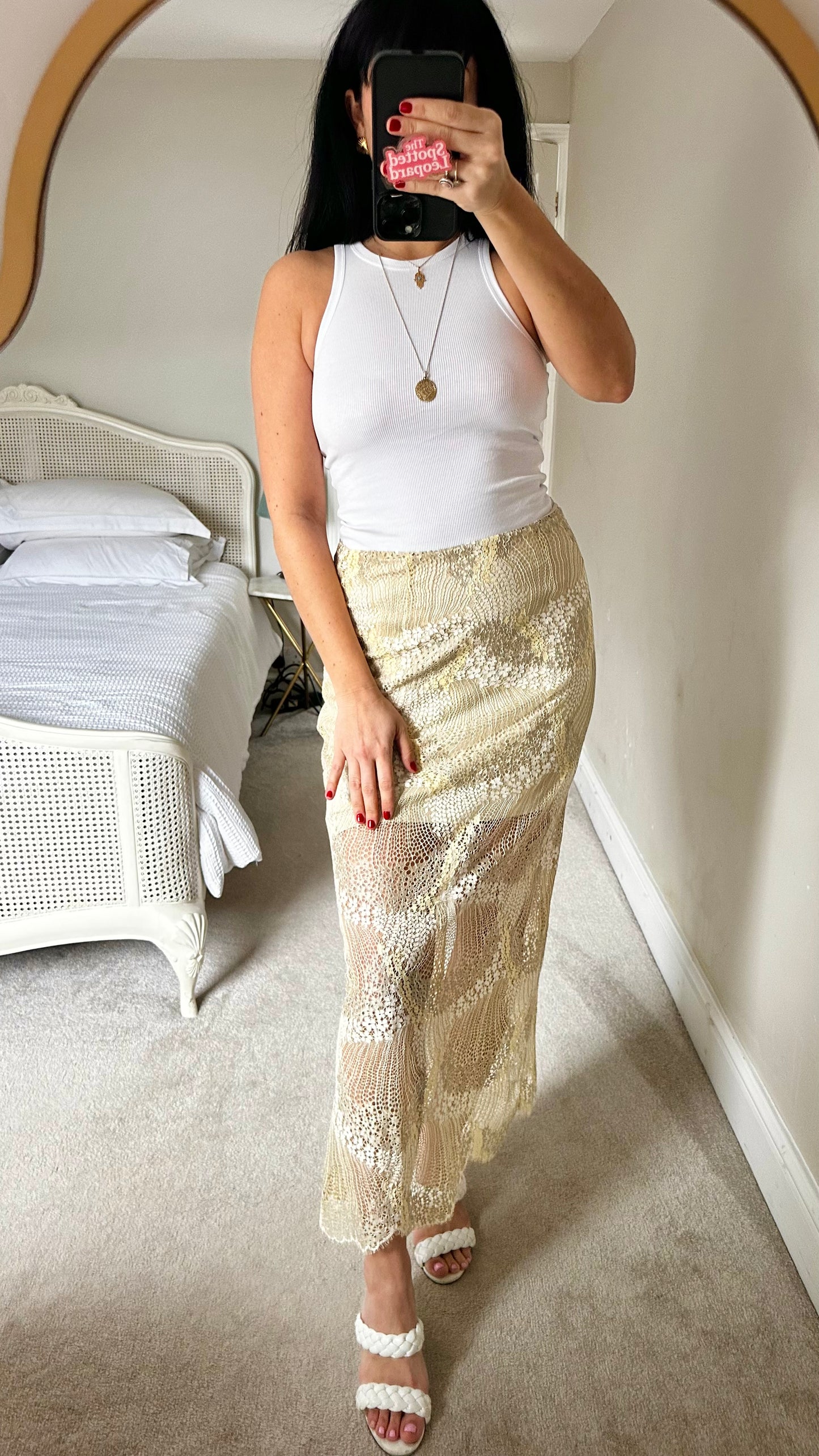 Selected Femme butter yellow cream lace maxi event occasion skirt medium large UK 12 new bnwt