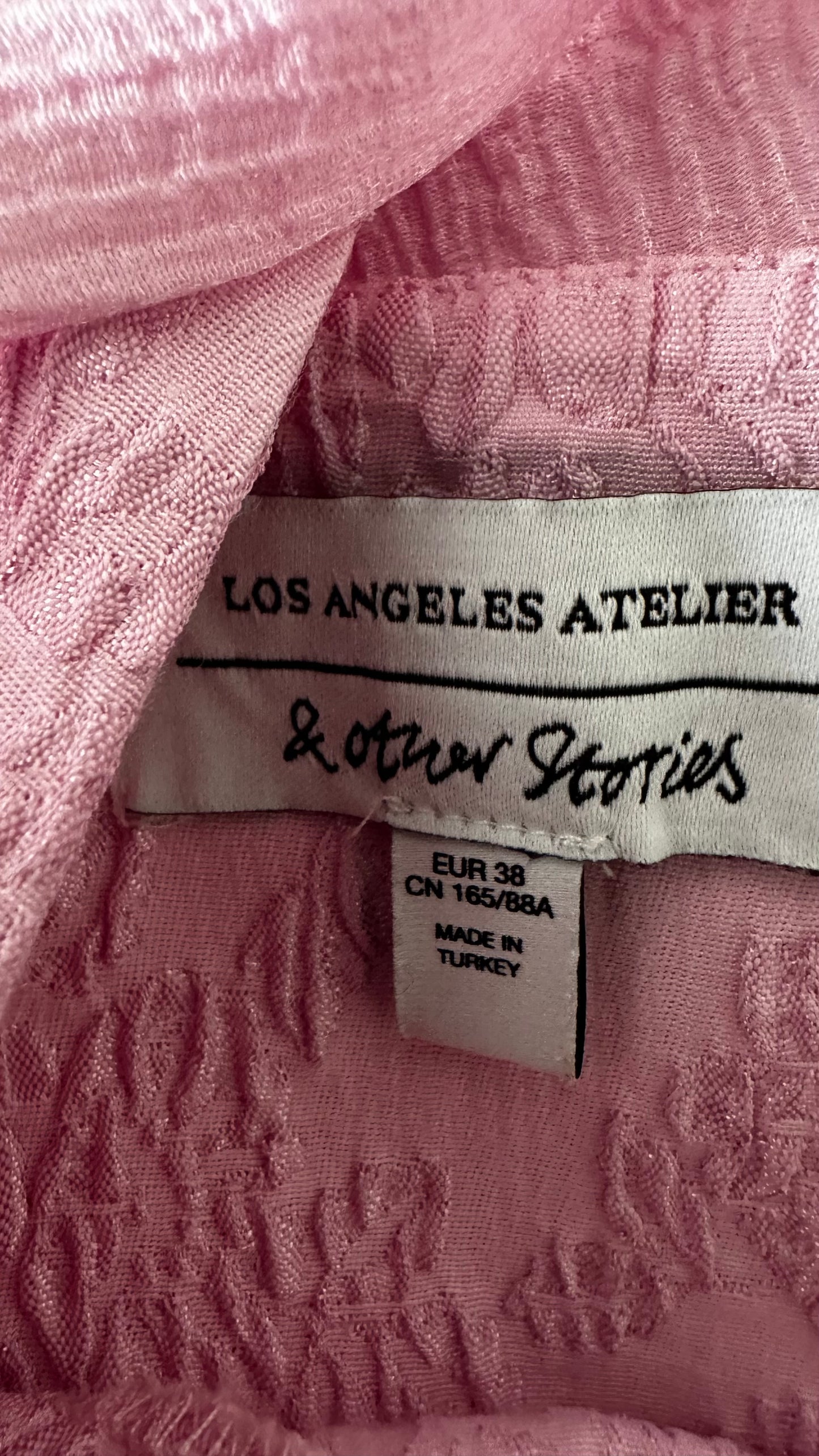 & other stories rose pink bow shoulder mini dress event wedding guest small UK 10 new bnwot