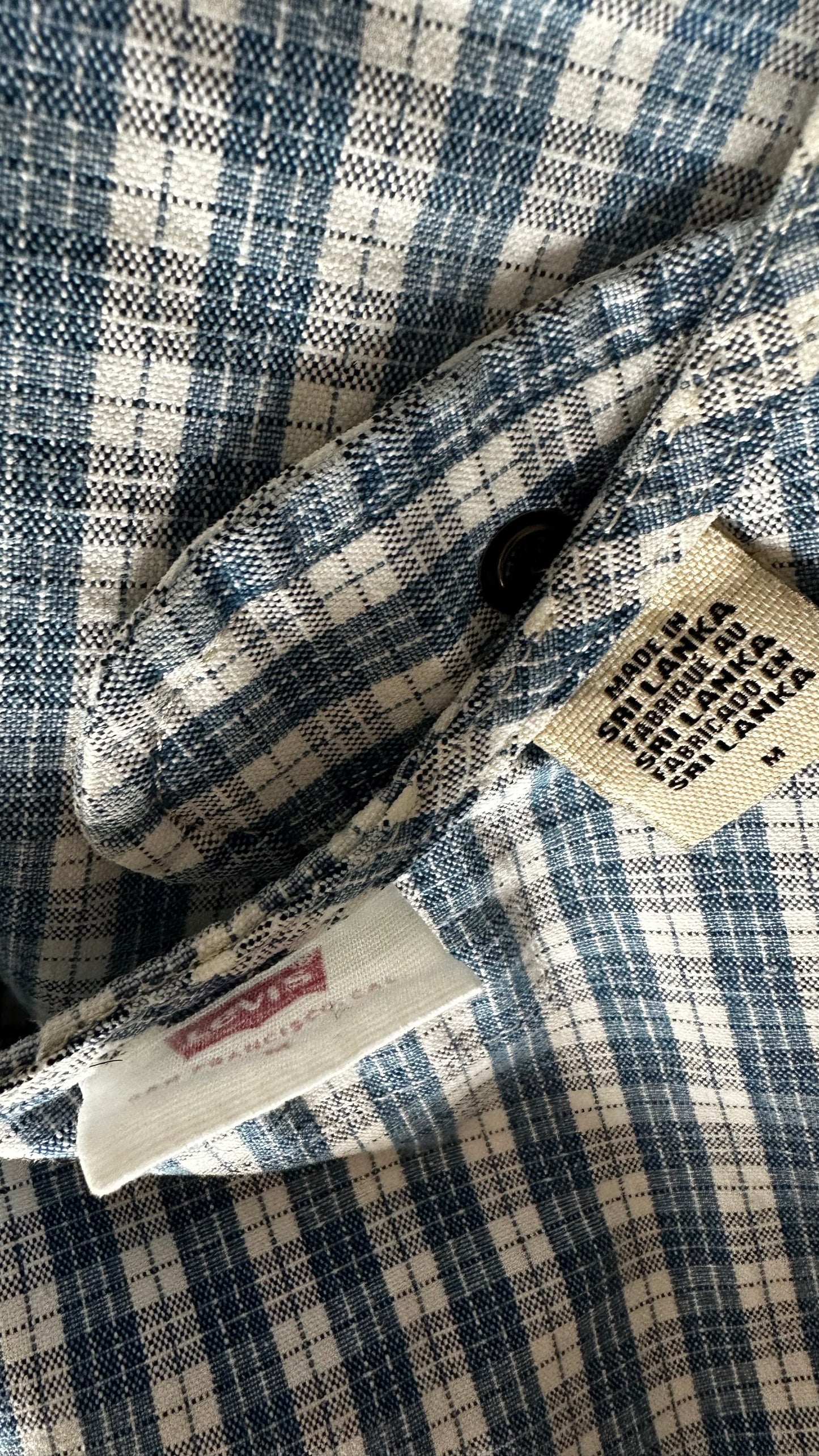 Levis light blue white gingham vintage dungaree dress medium UK 12 vgc
