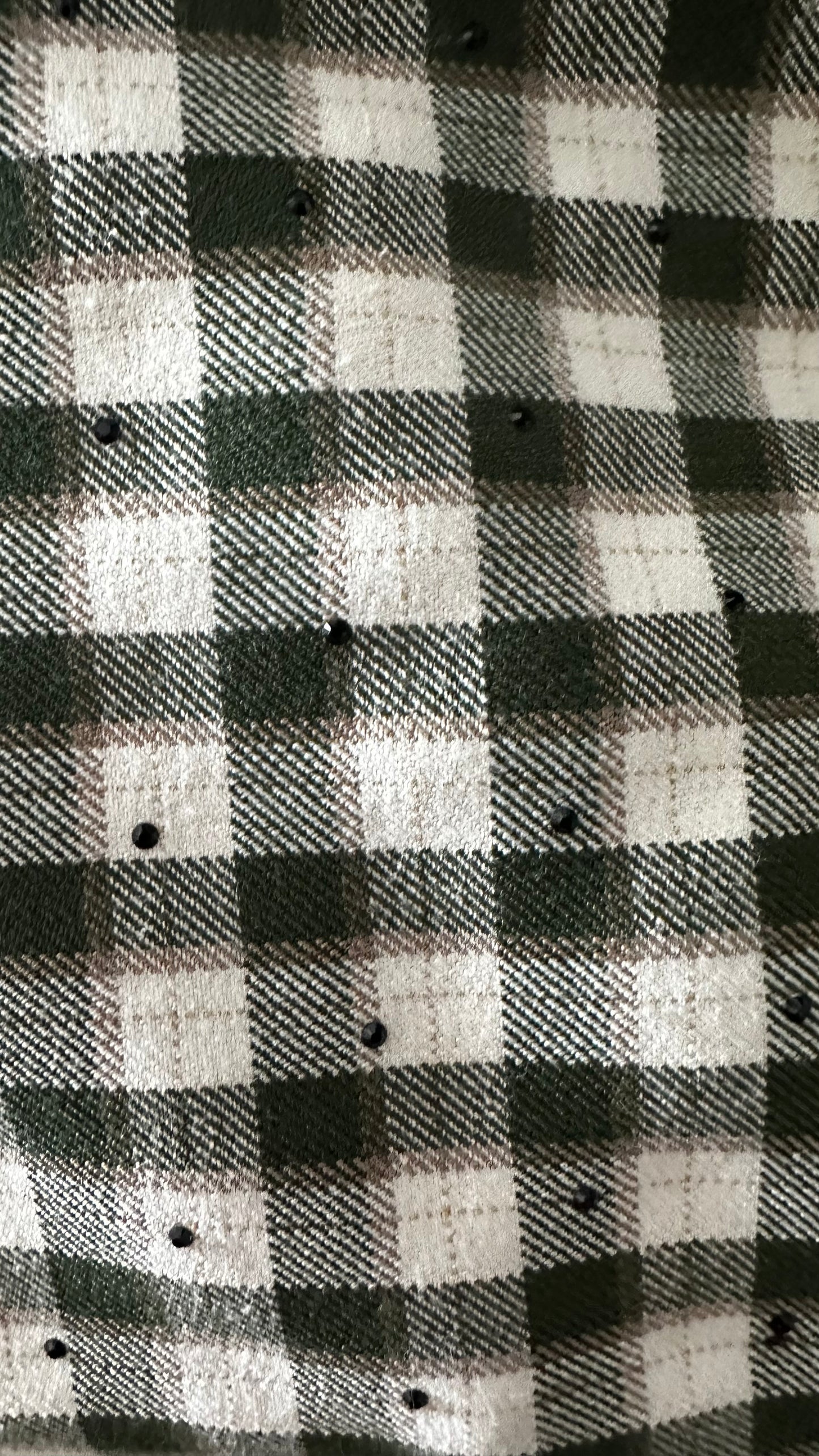 Sister Jane khaki green cream check gingham shirt dress mini medium UK 12