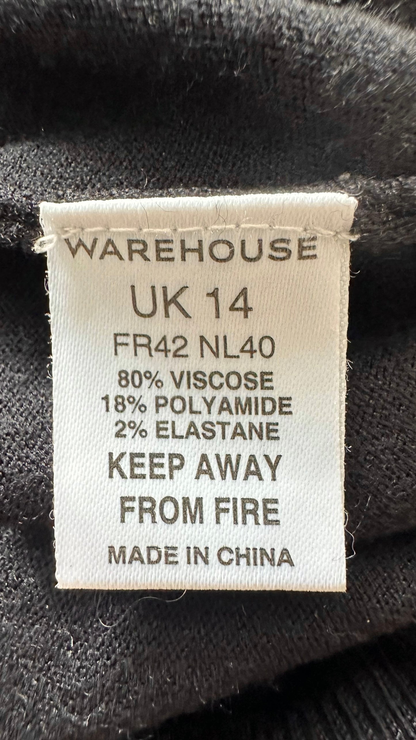 Warehouse black waistcoat vest large L UK 12 14 vgc