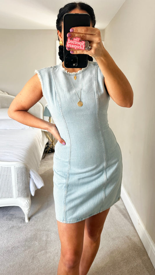 COS light blue denim jeans mini dress small UK 8-10 casual vgc