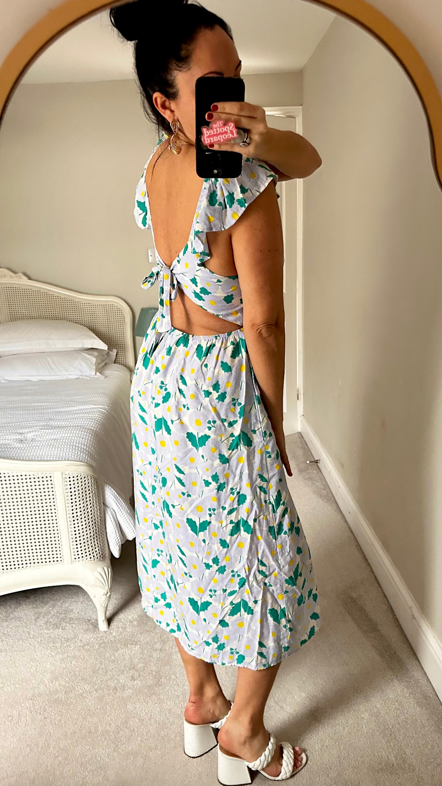 Compañia Fantastica lilac floral backless midi long dress medium UK 12 vgc event holiday