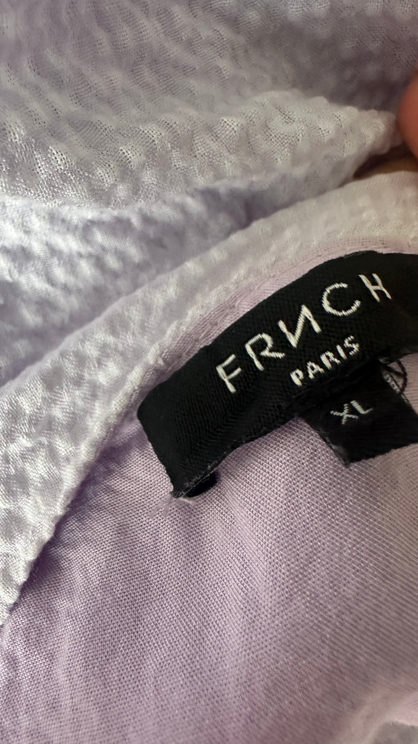 FRNCH lilac white button up dress long midi event extra large UK 16 vgc