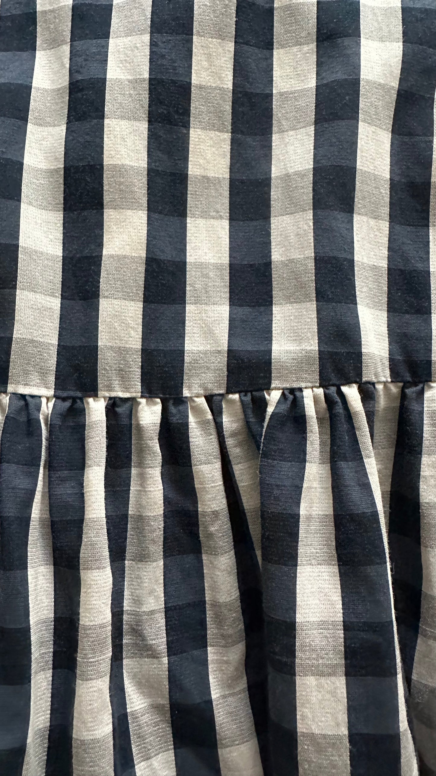 & other stories navy beige check gingham dress small medium UK 10 oversized vgc
