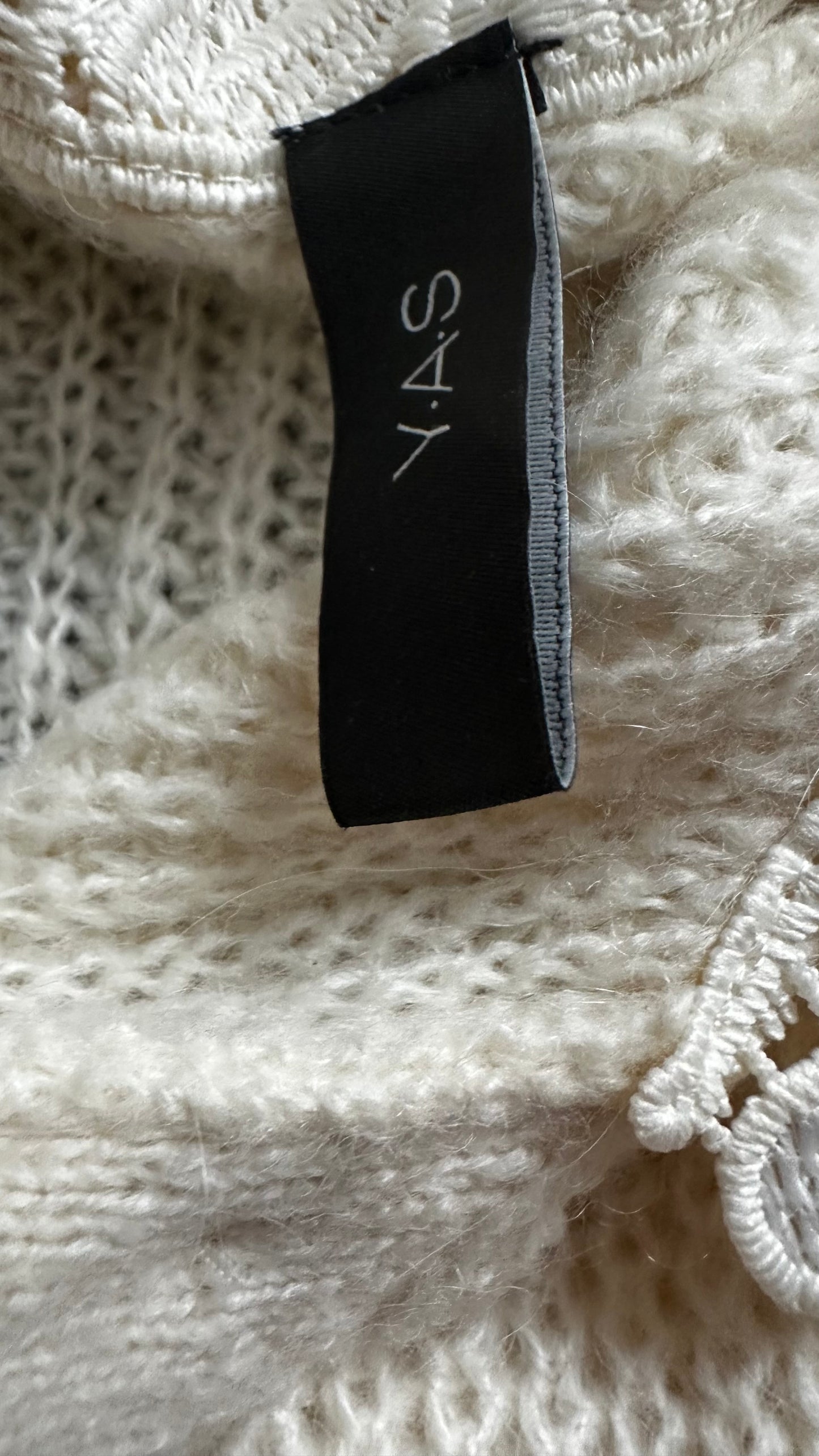 YAS cream white knitted jumper cardigan jumper extra large UK 14 vgc