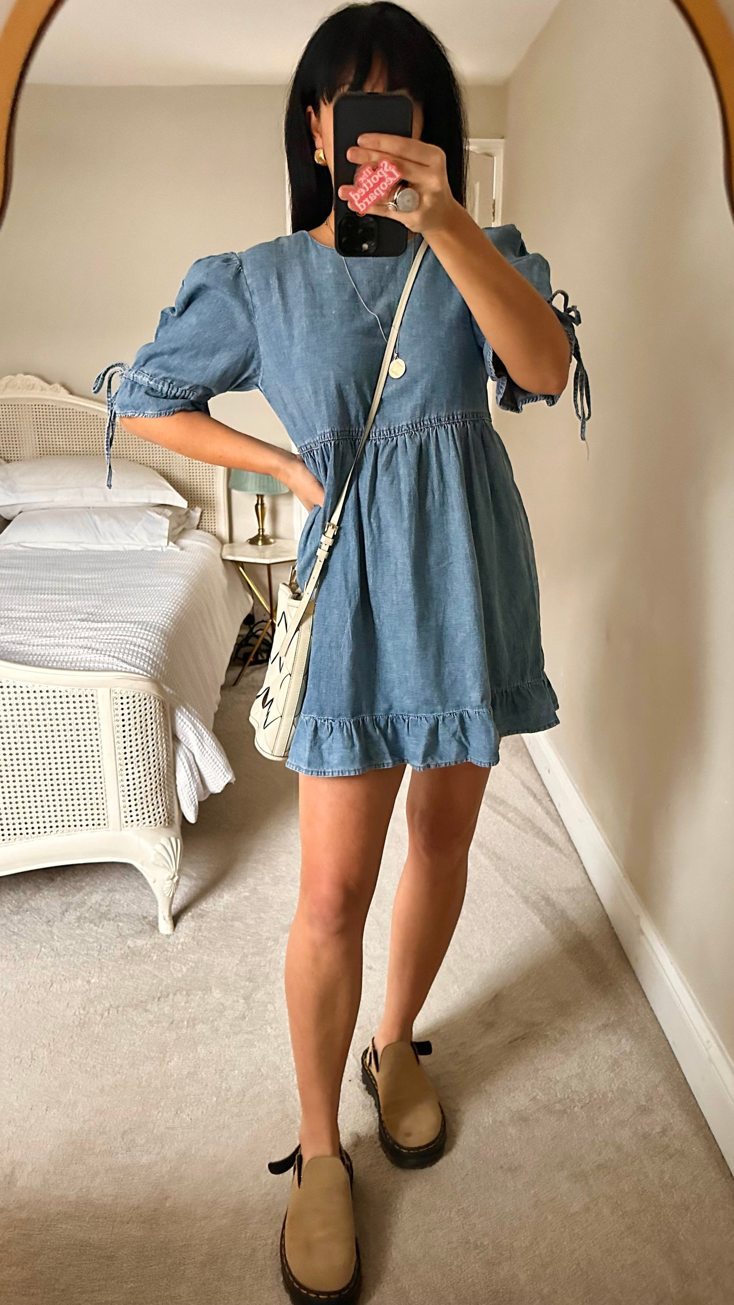 & other stories light blue denim mini casual dress small UK 10-12 vgc