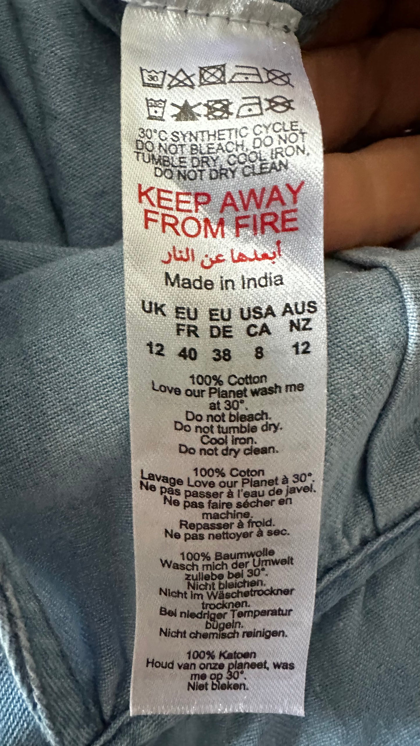 Warehouse light blue denim backless jumpsuit playsuit trousersuit Jean medium UK 12 vgc