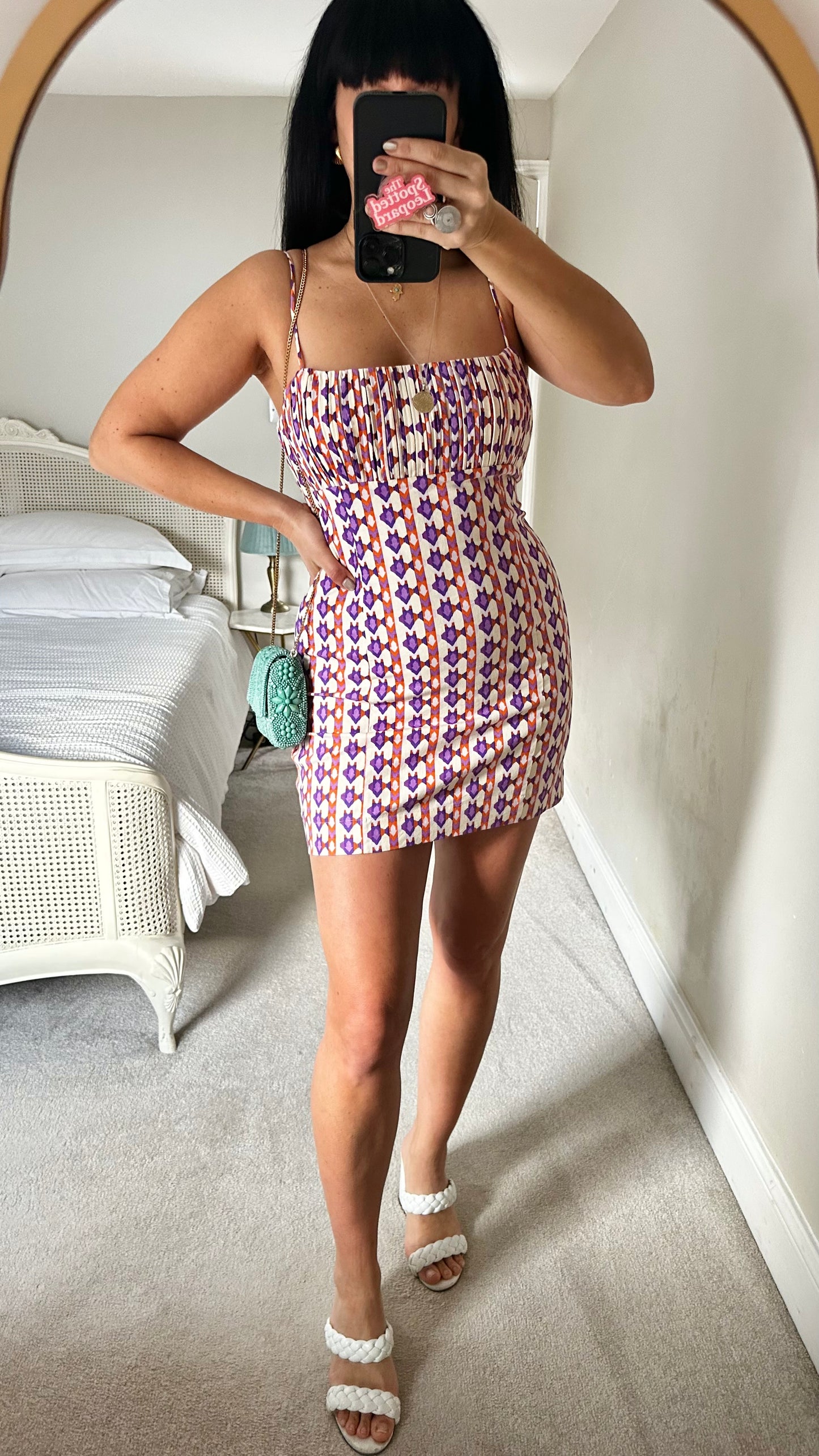 Maeve @ Anthropologie lilac orange Aztec print mini petite linen cotton new bnwt holiday