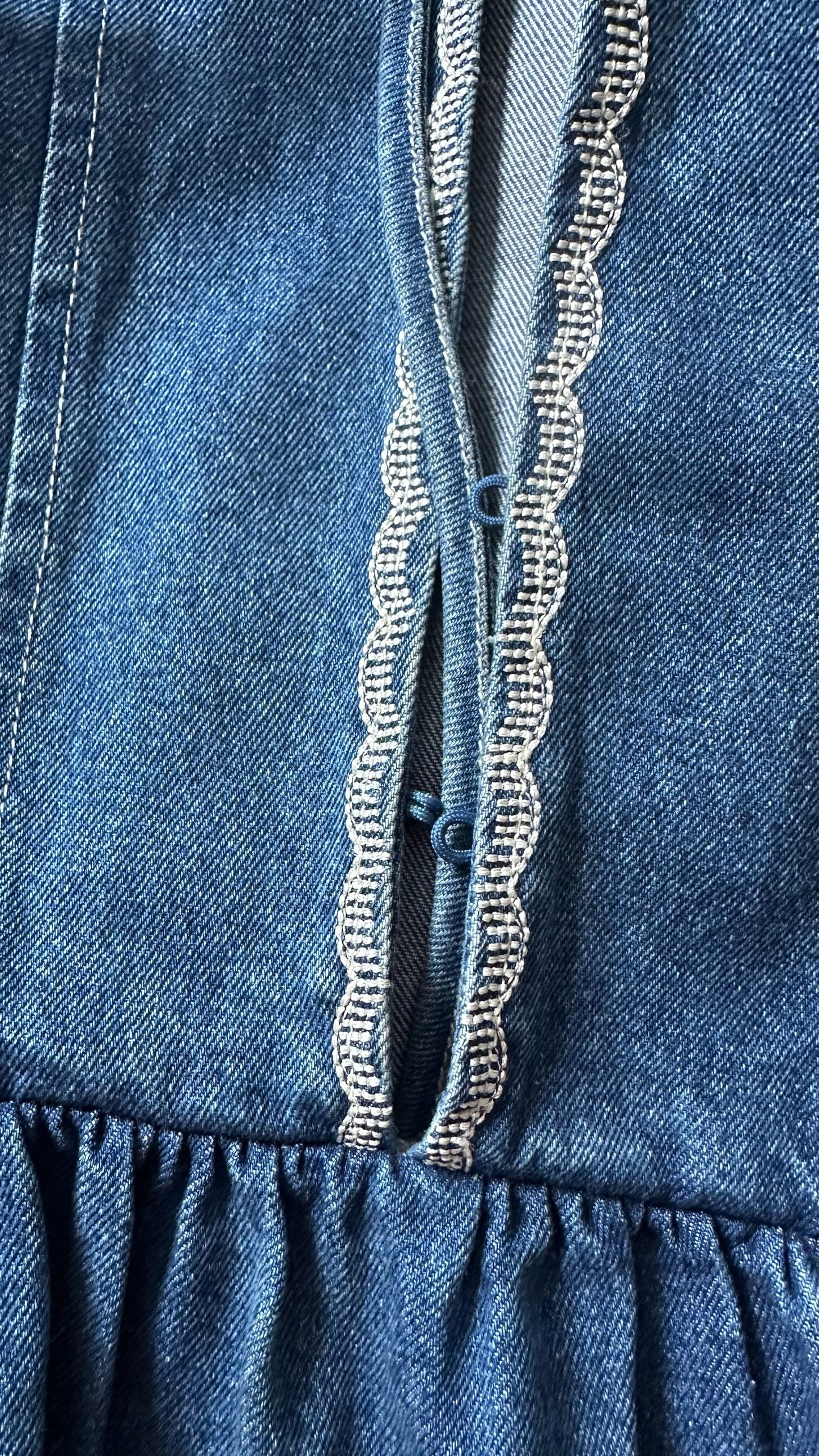 Oliver bonas navy blue denim maxi dress UK 10-12 vgc